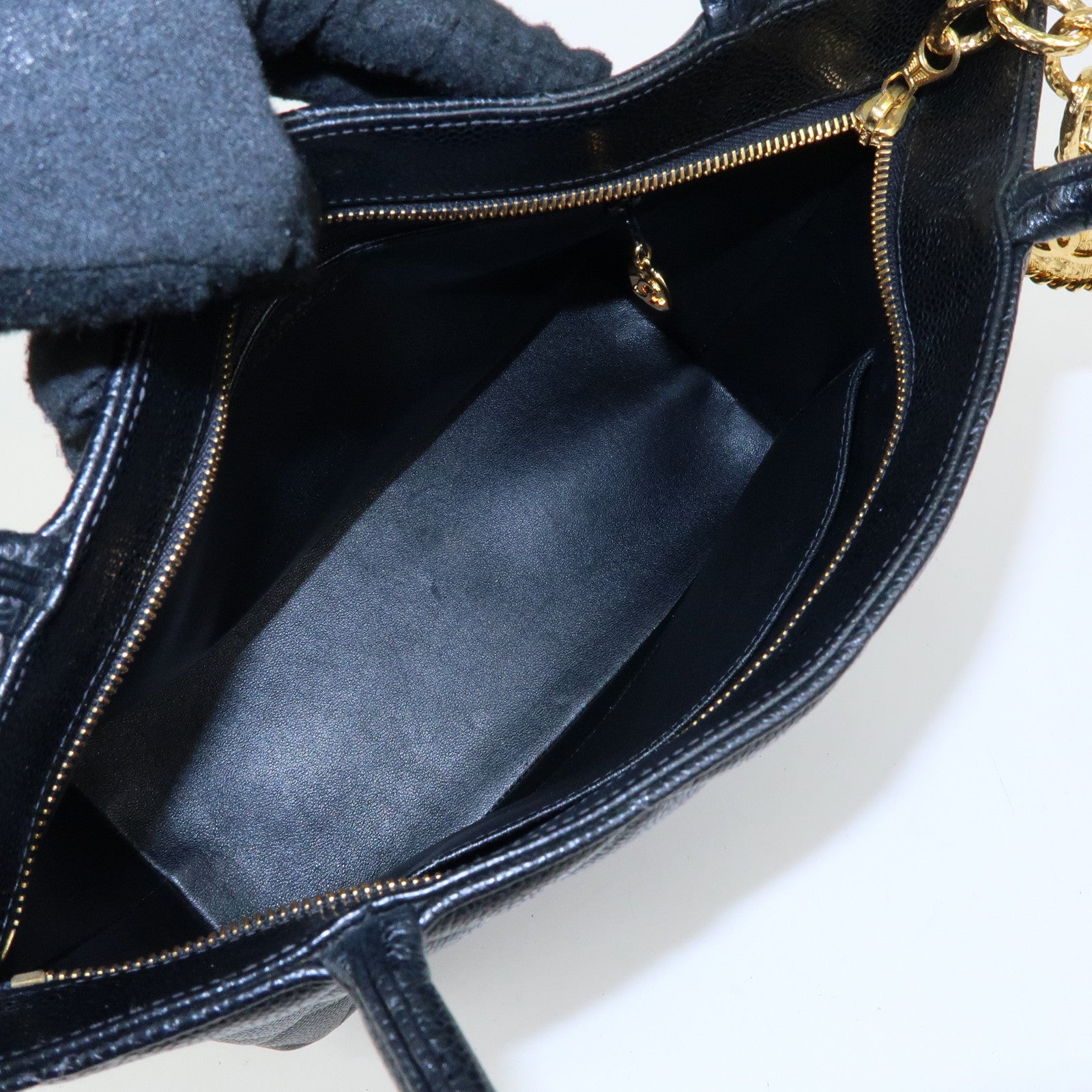 CHANEL Matelasse COCO Mark Medallion Tote Bag Hand Bag Black A01804