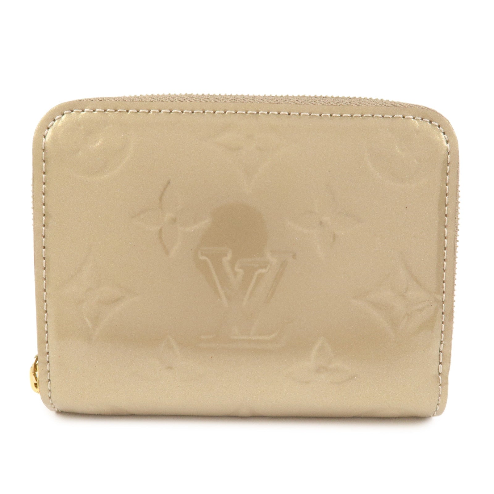 Louis Vuitton Monogram Vernis Round Zippy Coin Purse Beige M91762
