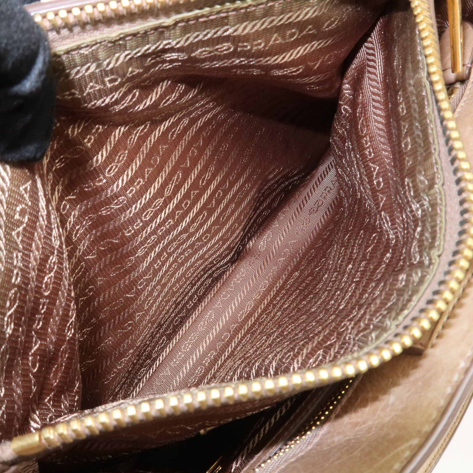 PRADA Logo Leather 2Way Bag Hand Bag Shoulder Bag Beige BN2323