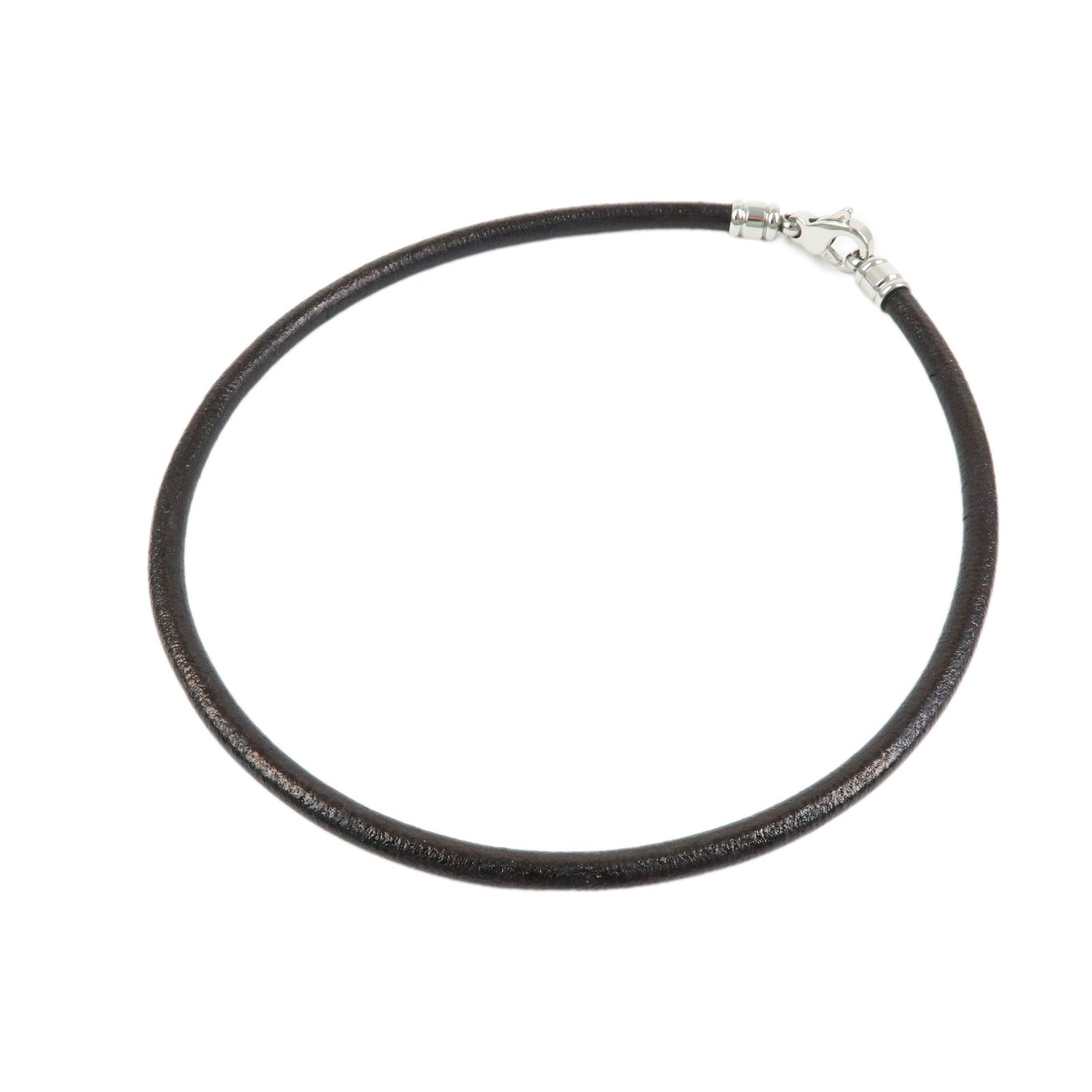 BVLGARI Leather Necklace Choker Double Wrap Bracelet Black
