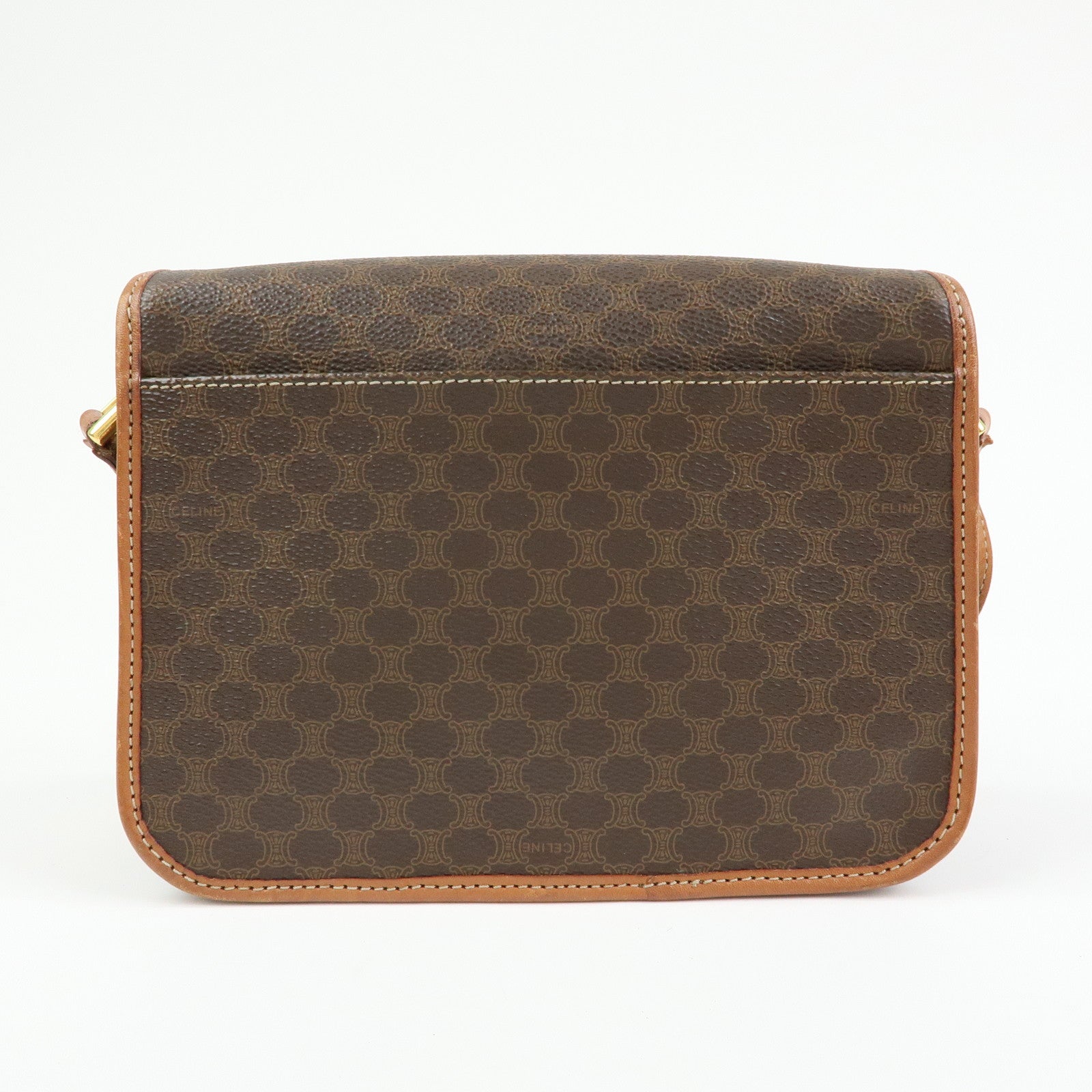 CELINE Trio PVC Leather Shoulder Bag Crossbody Bag Brown