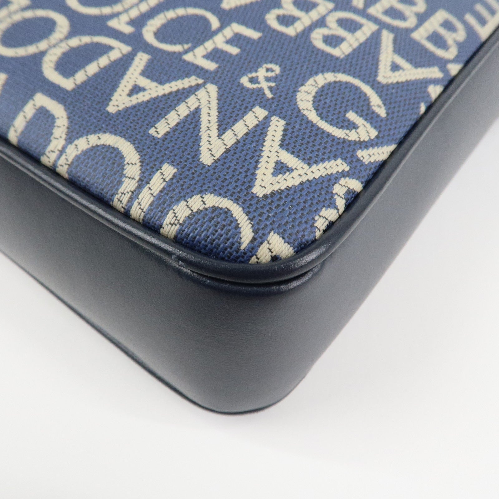 Dolce&Gabbana Canvas PVC Leather Shoulder Bag Navy