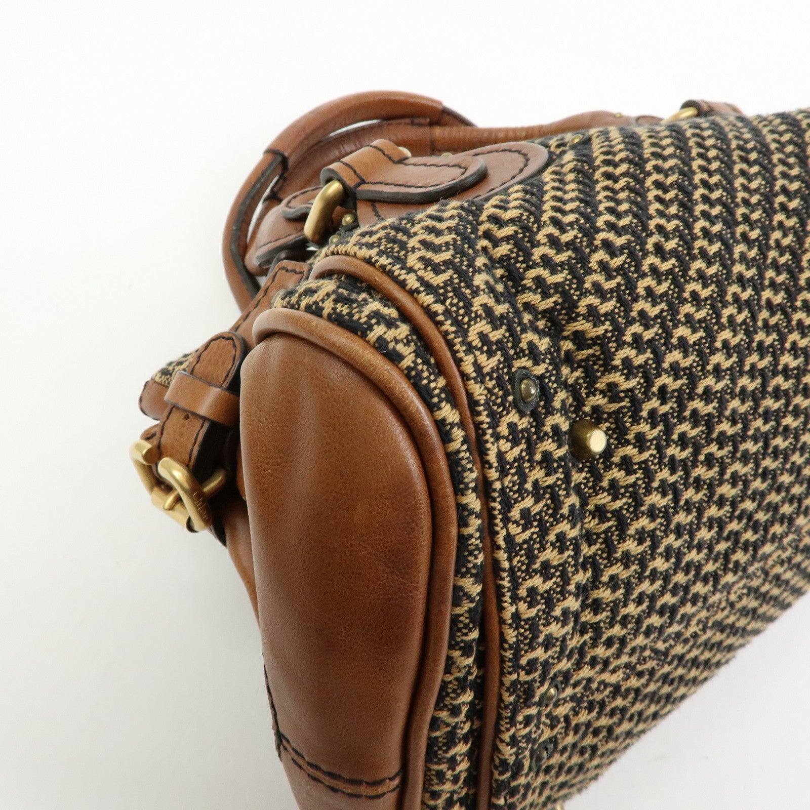 Chloe Paddington Medium Jacquard Leather Hand Bag Brown