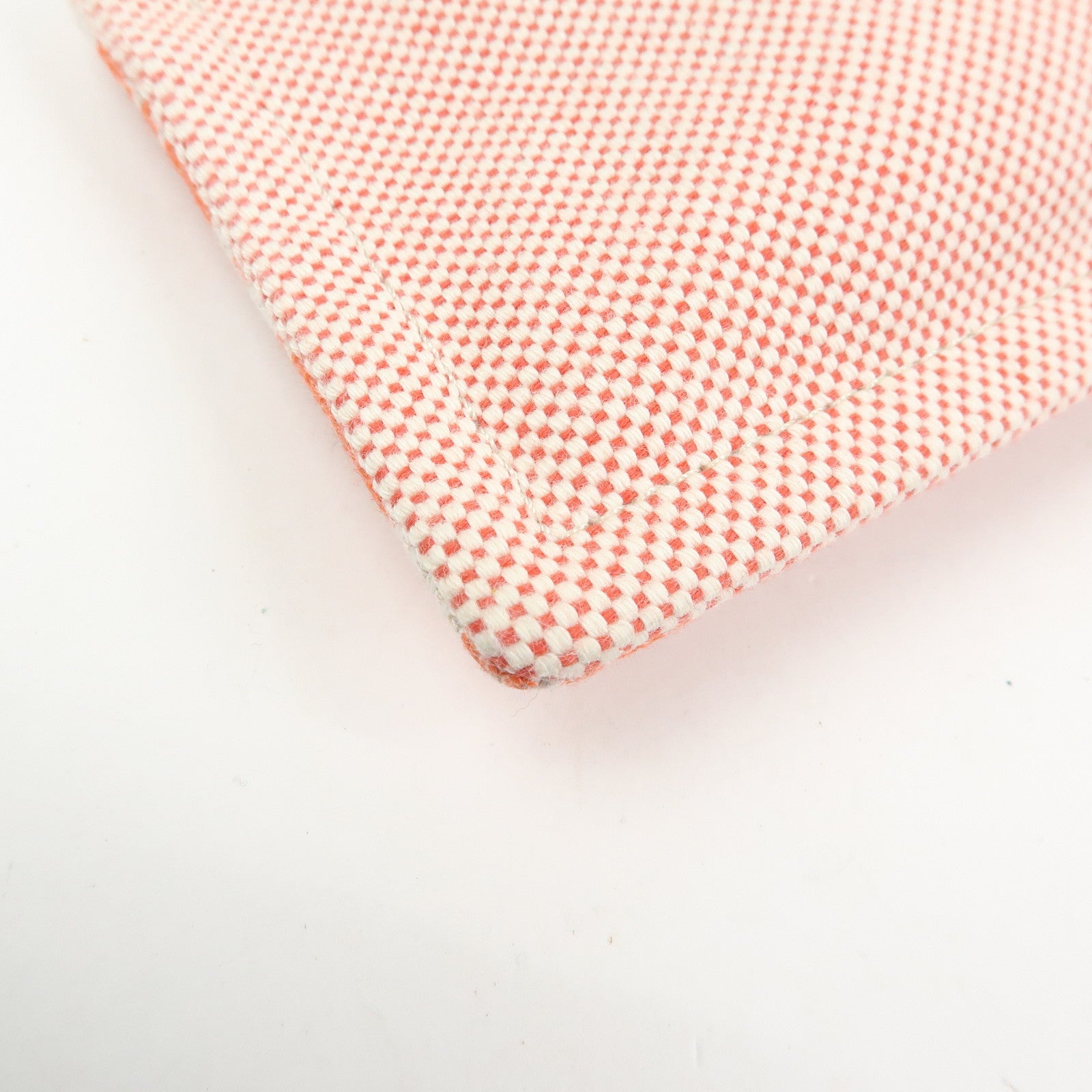 HERMES Ecole PM Cotton Flat Pouch Animaux Pixel Orange Red