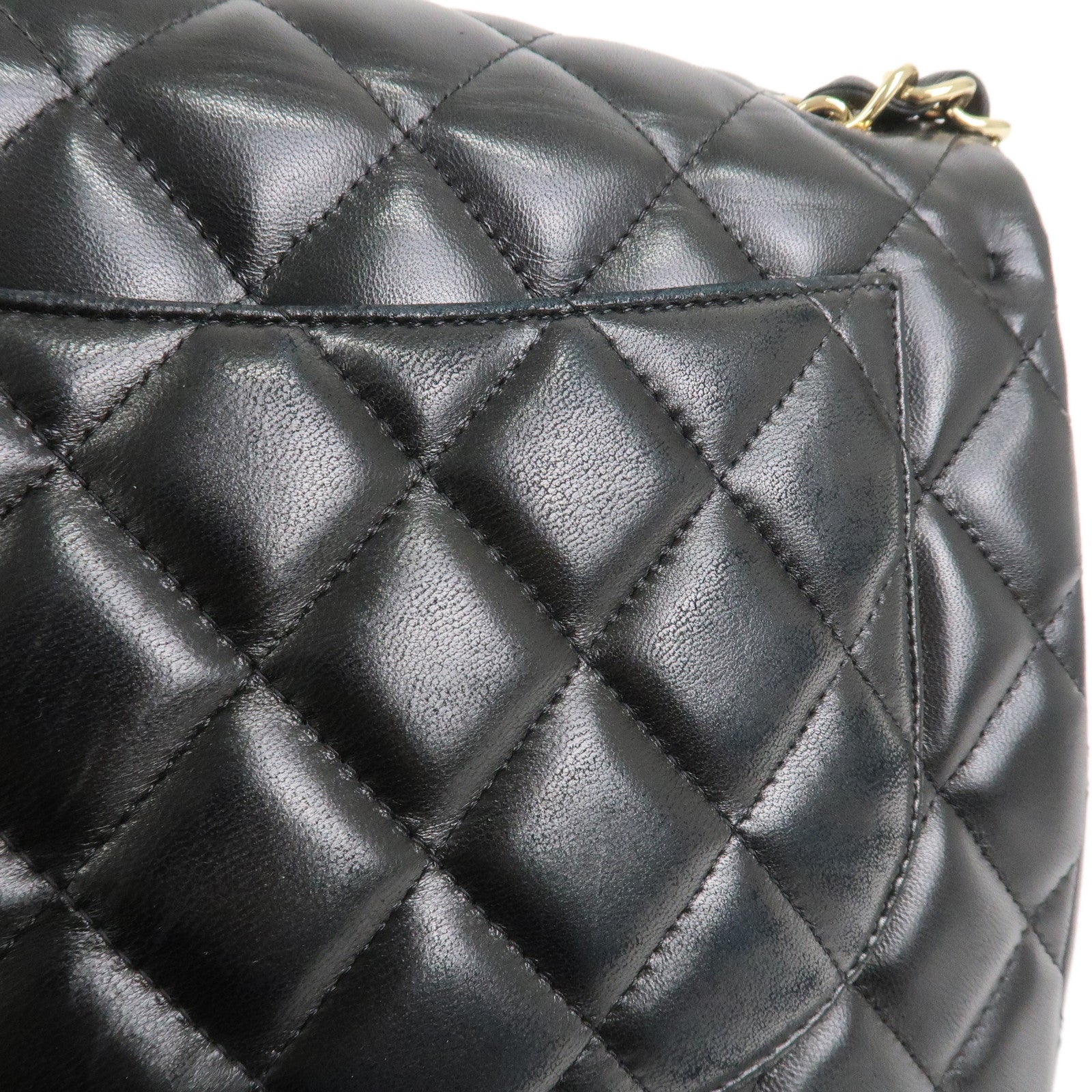 CHANEL Matelasse 30 Lamb Skin Chain Shoulder Bag Black A58600