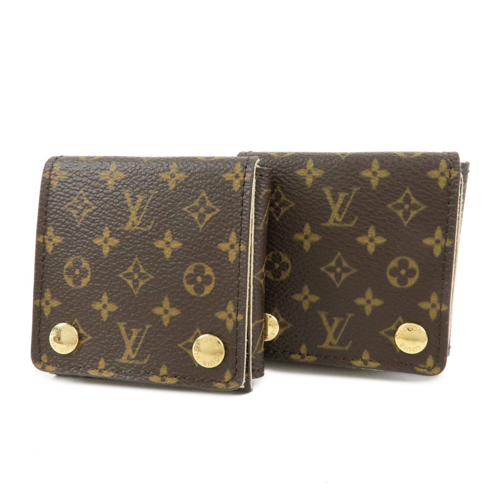 Louis Vuitton Monogram Set of 2 Jewelry Case Brown Used