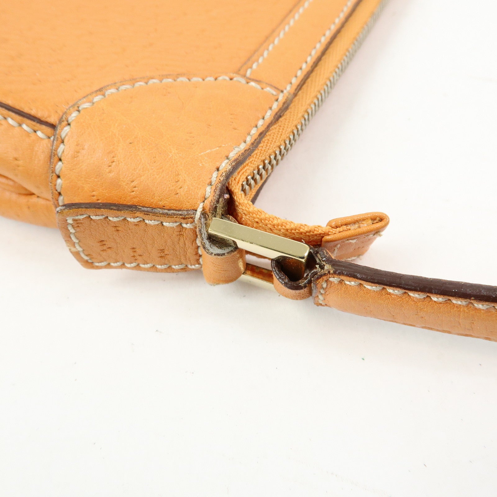 Ferragamo Gancini Leather Hand Bag Shoulder Bag Orange