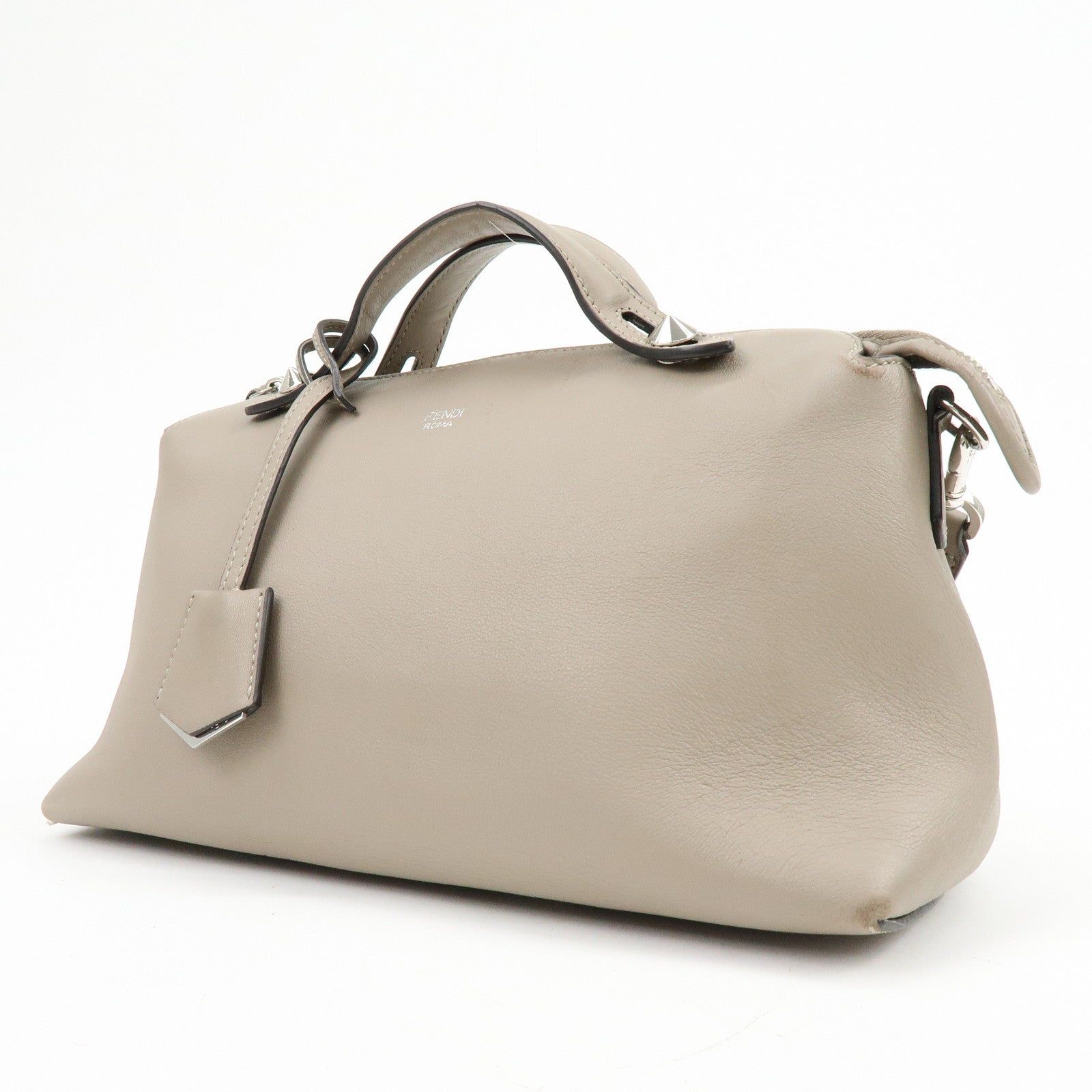 FENDI BY THE WAY Medium Leather 2Way Hand Bag Greige 8BL124