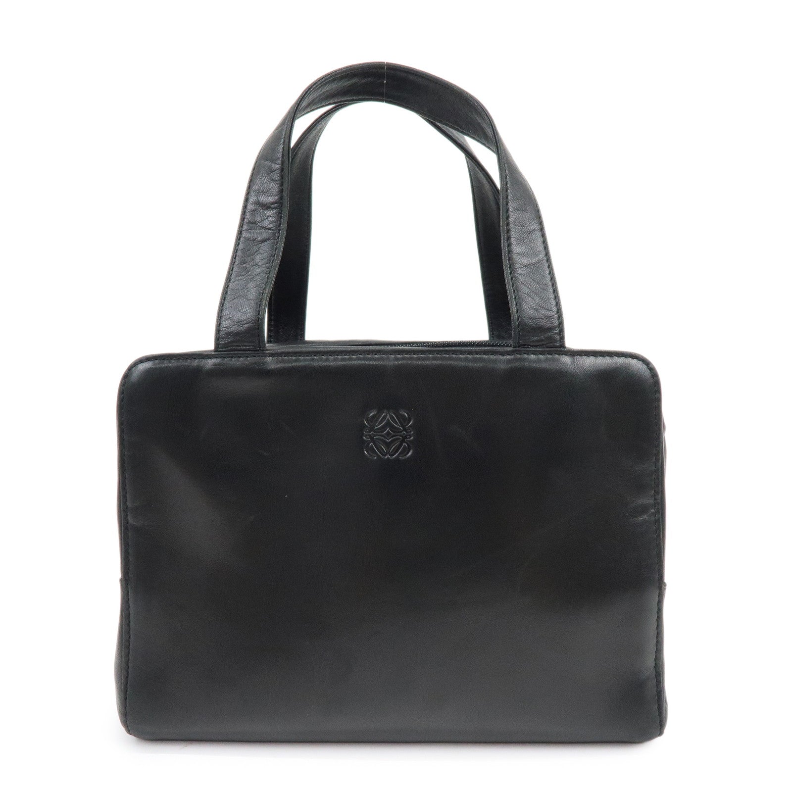 LOEWE Anagram Nappa Leather Hand Bag Tote Bag Black