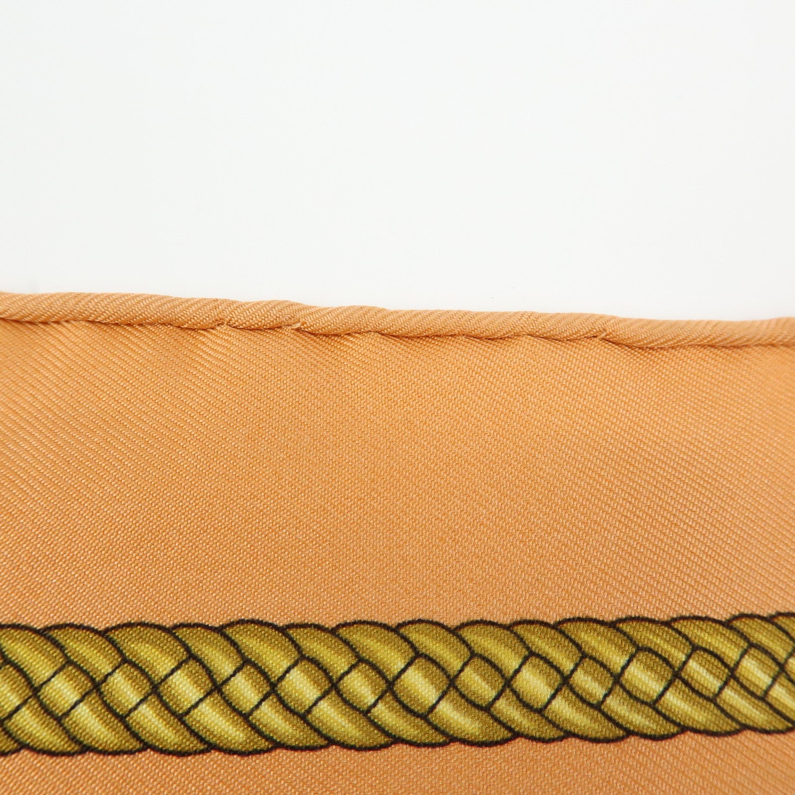 HERMES Carre 45 Silk 100% Scarf LES TAMBOURS Drum Print Orange Gold