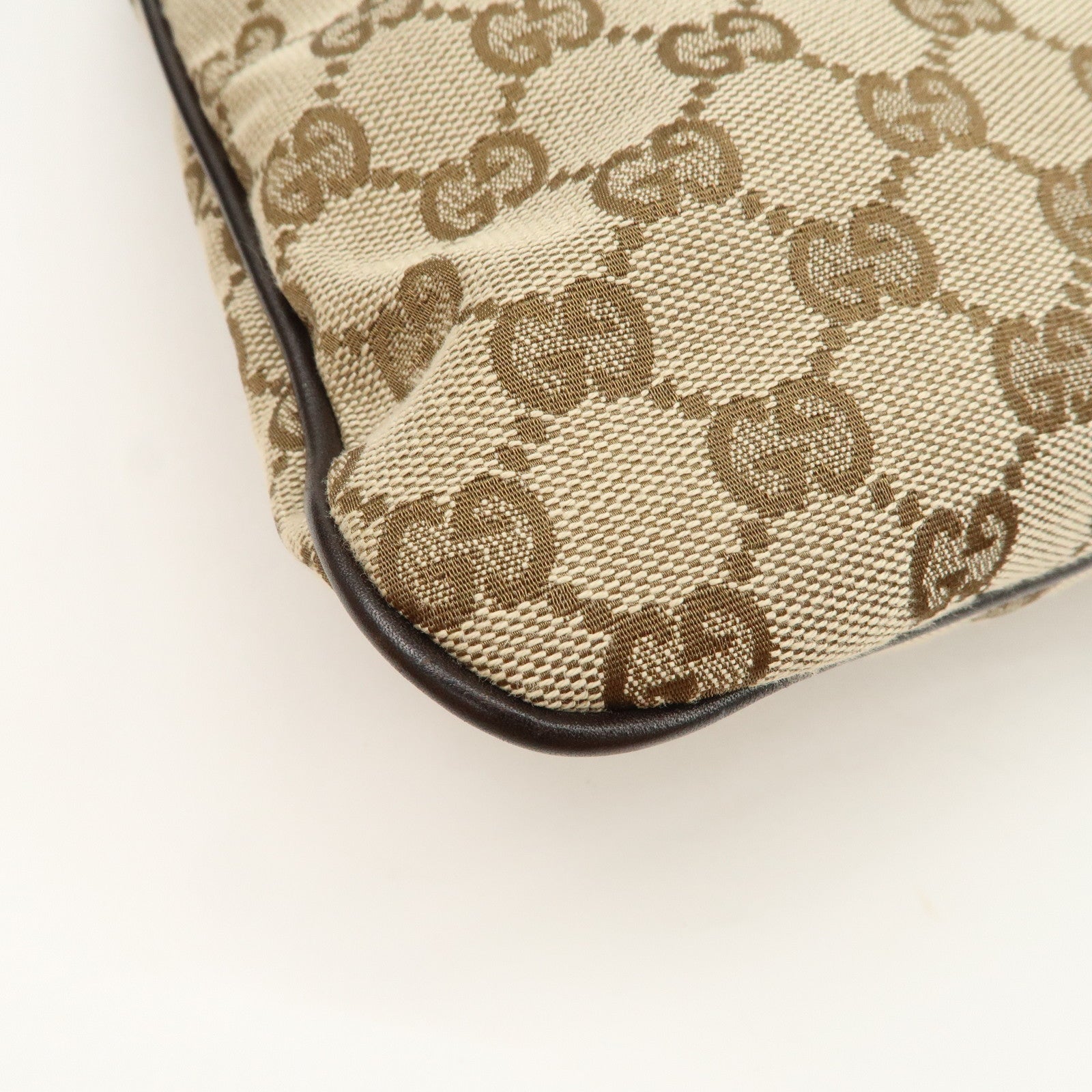 GUCCI New Britt GG Canvas Leather Shoulder Bag Beige Brown 169947