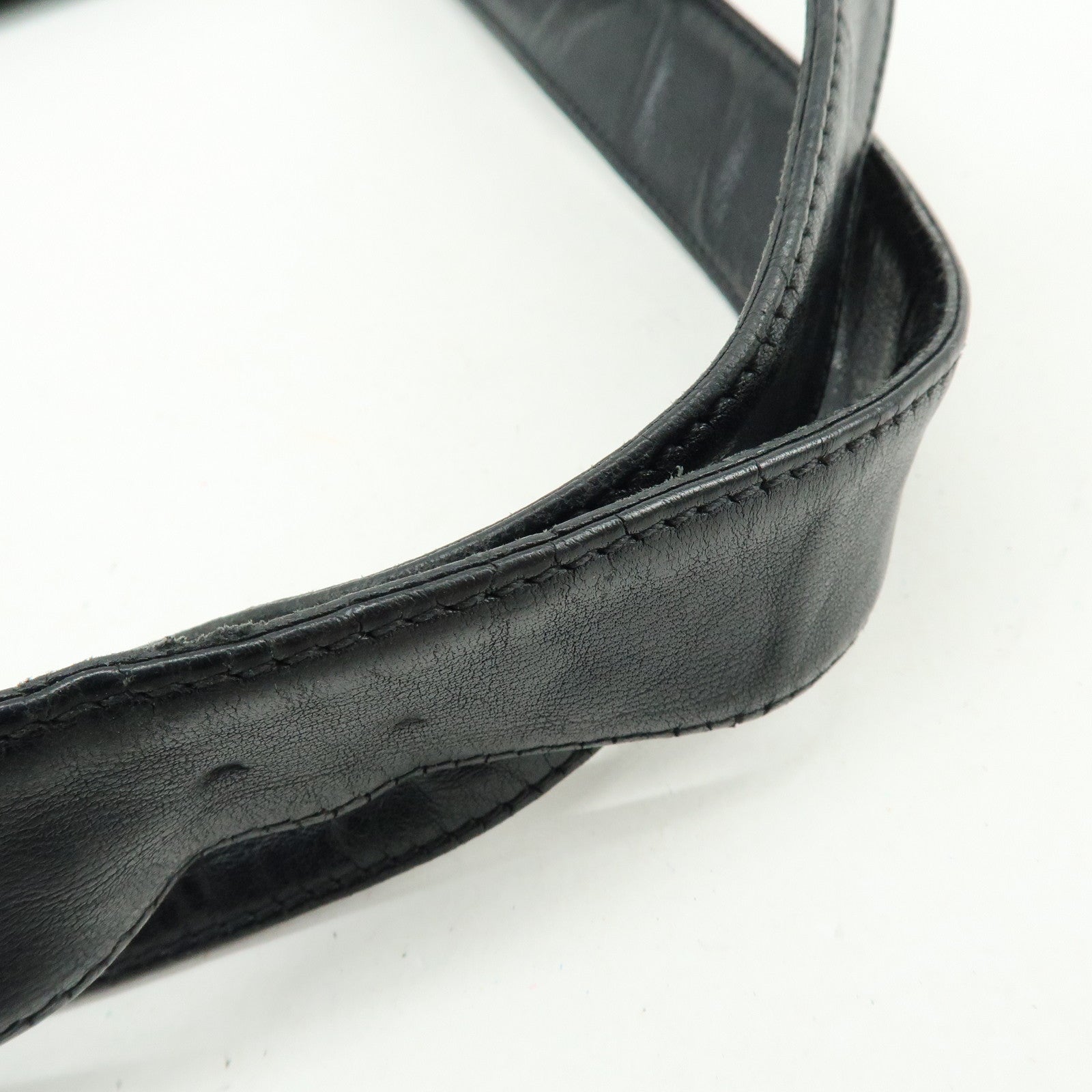 CHANEL Calf Leather Tote Bag Shoulder Bag Hand Bag Black