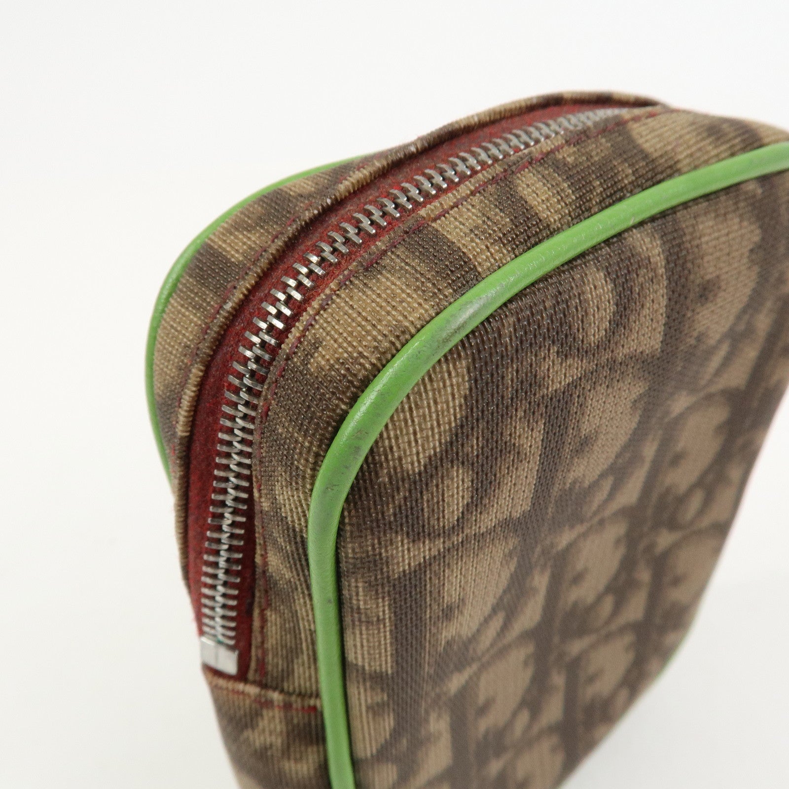 Christian Dior Rasta Trotter PVC Leather Pouch Cosmetic Pouch Brown