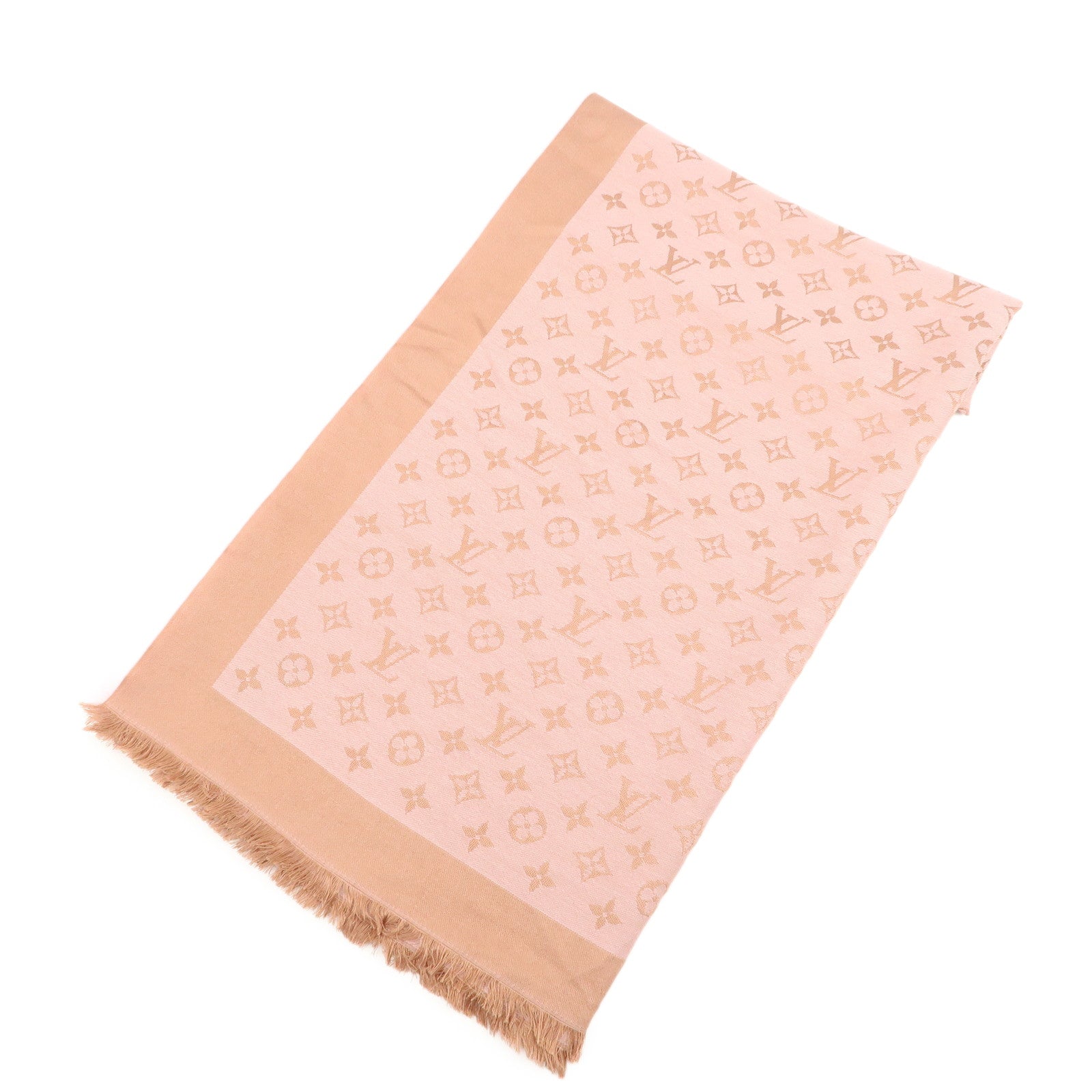 Louis Vuitton Shawl Monogram Neo Denim Silk 100% Wool Scarf M70642