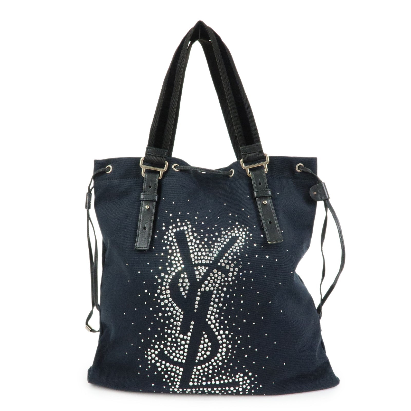 SAINT LAURENT PARIS Kahala Tote Bag Hand Bag Studs Black 143956