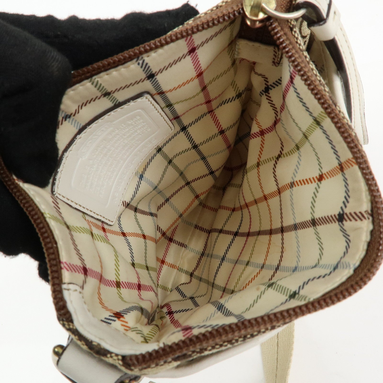 COACH Signature Set of 2 Shoulder Bag Crossbody Bag Brown Ivory