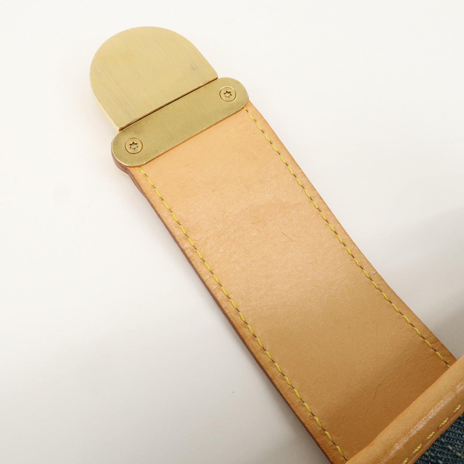 Louis Vuitton Monogram Denim Pleaty Hand Bag Blue M95020