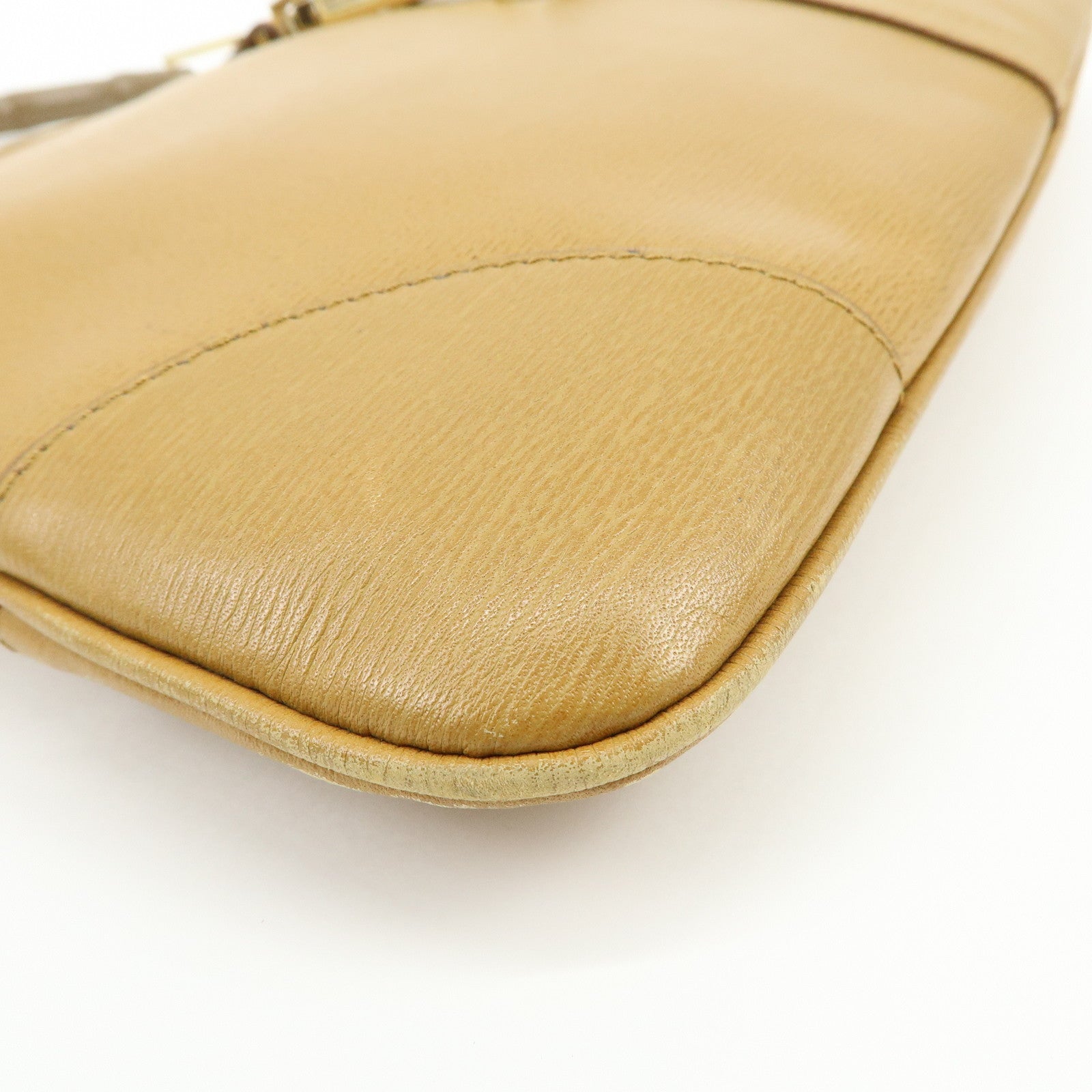 GUCCI Bamboo Jackie Leather Shoulder Hand Bag Brown 001.4060.002058