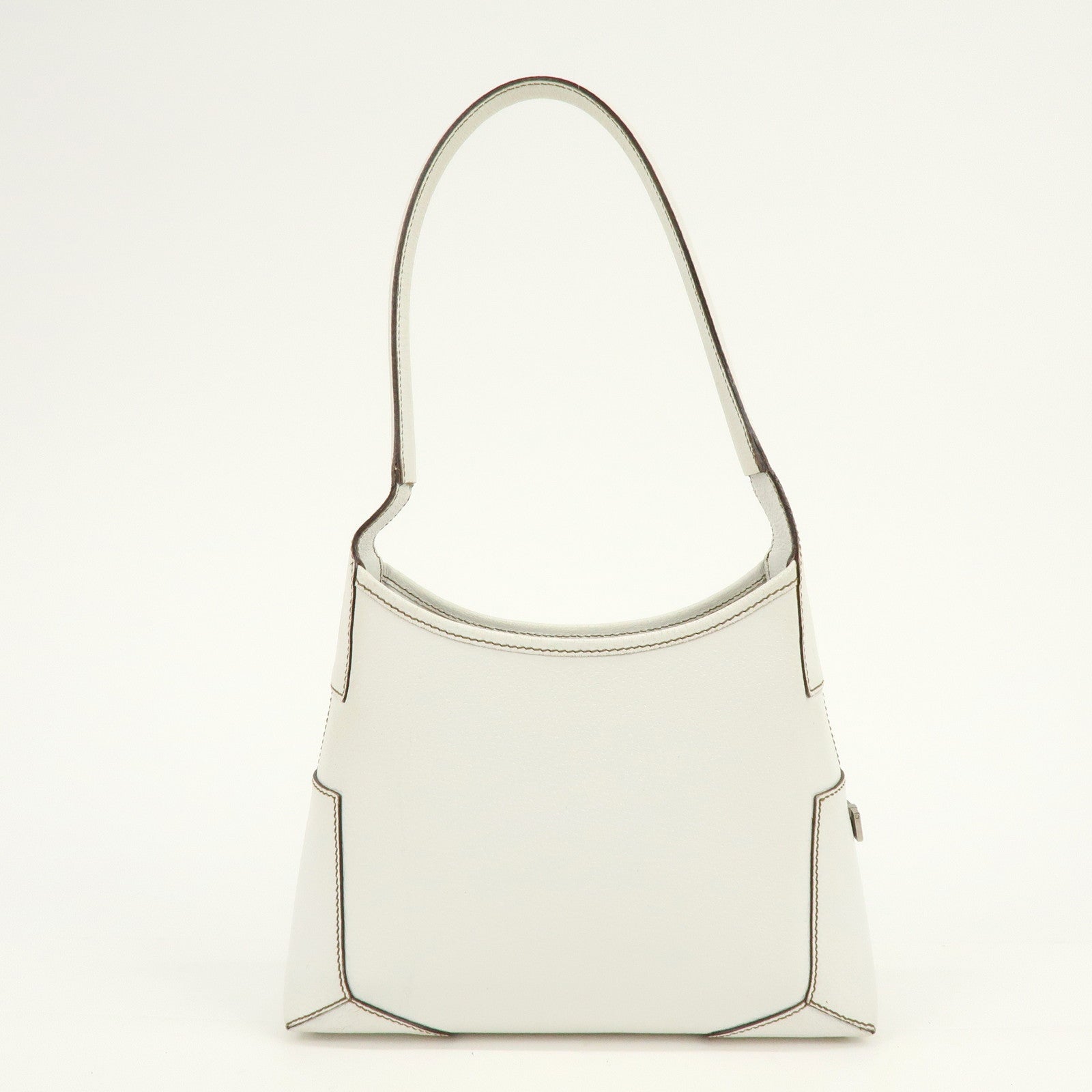 Ferragamo Leather Shoulder Bag Hand Bag White