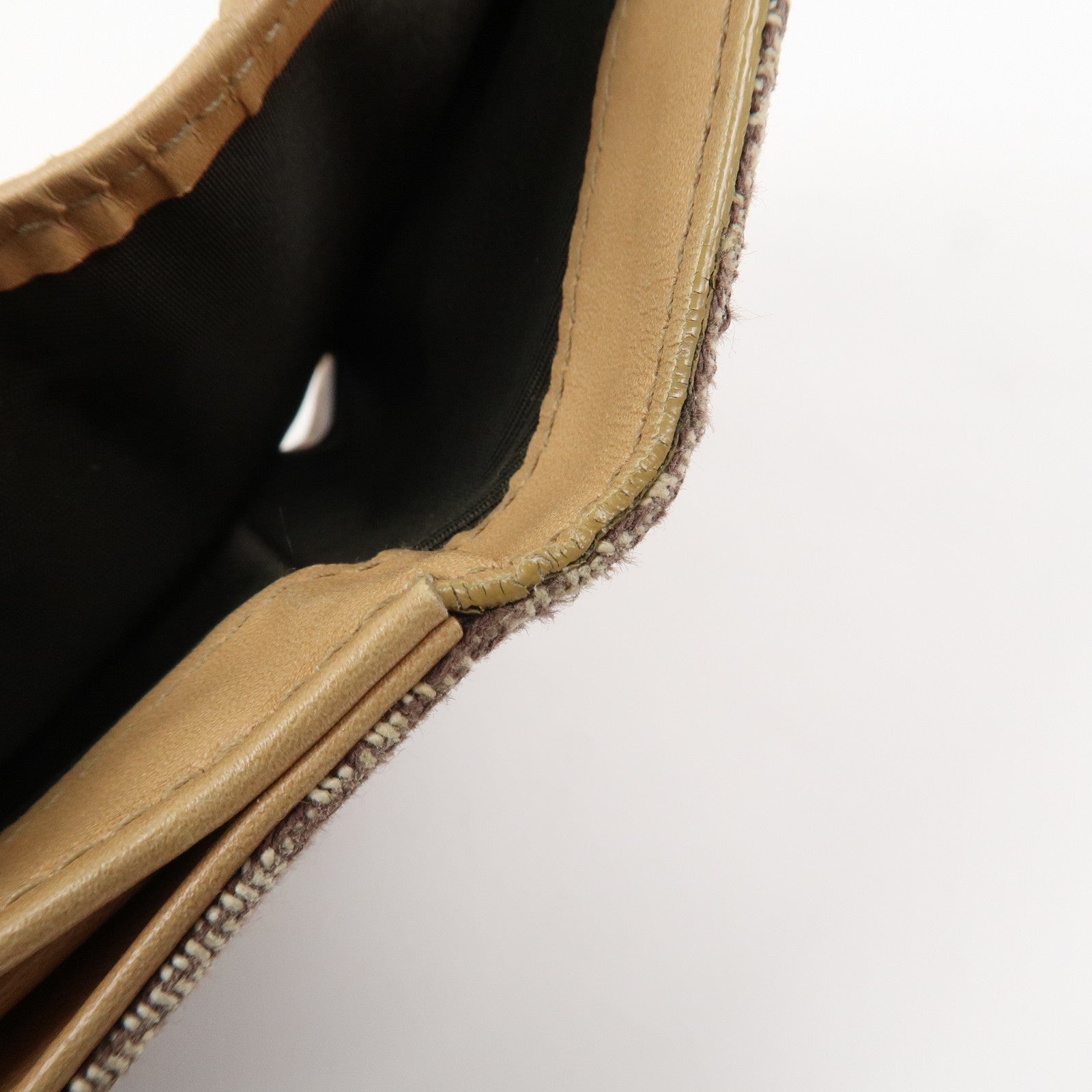 Christian Dior Trotter Canvas Leather Bi-fold Compact Wallet Brown