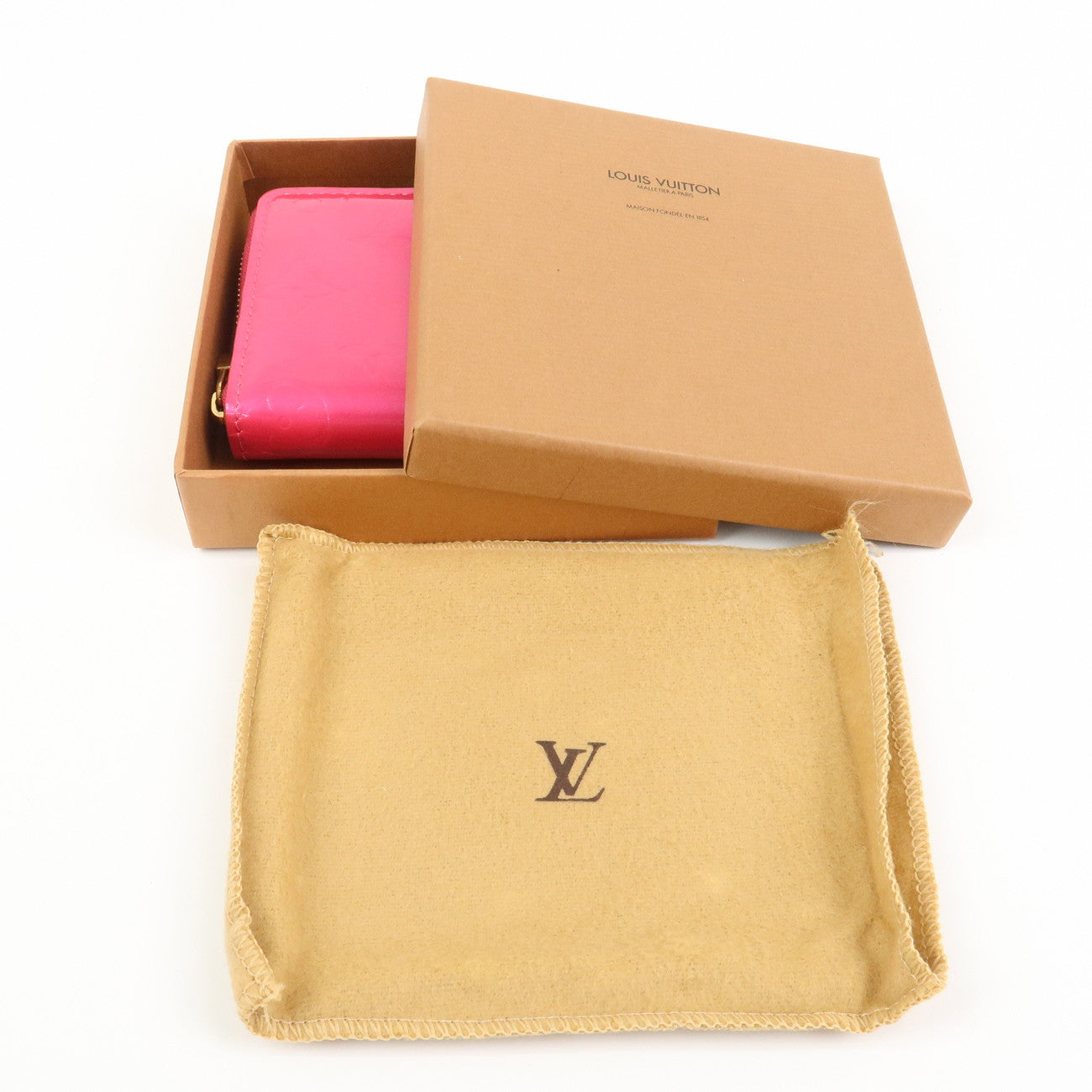 Louis Vuitton Monogram Vernis Bloom Zippy Wallet Pink M91238