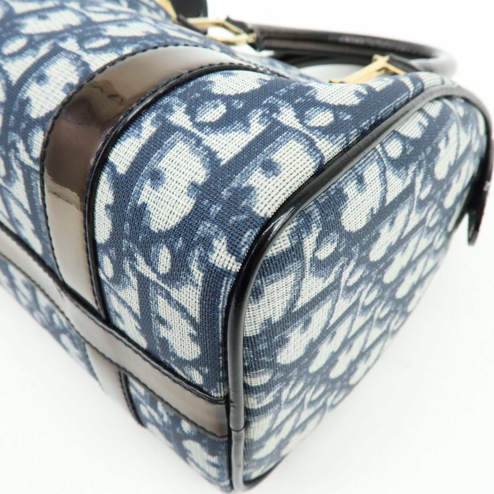Christian Dior Trotter PVC Canvas Patent Leather Mini Boston Bag