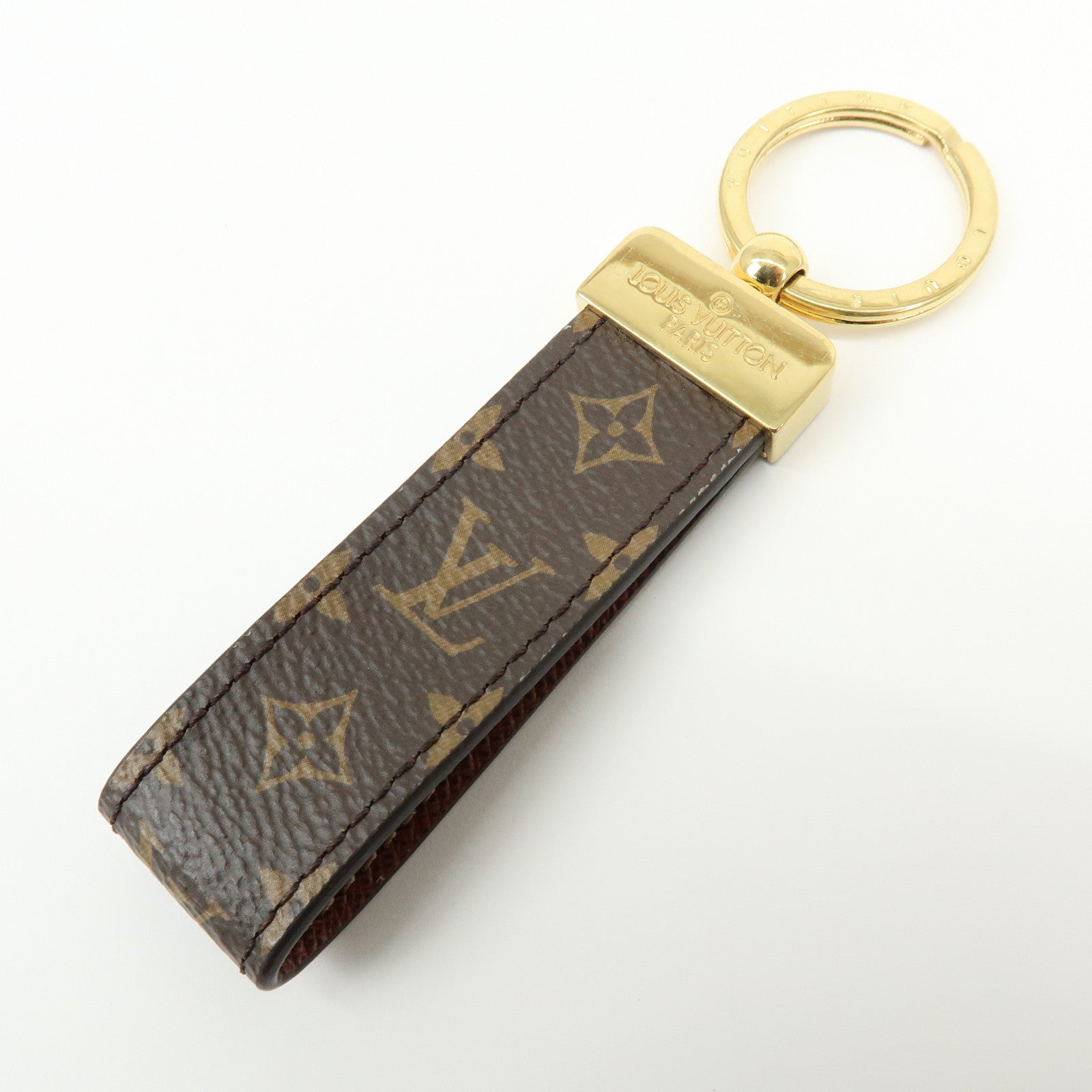 Louis Vuitton Monogram Dragonne Key Chain Key Holder Brown M65221