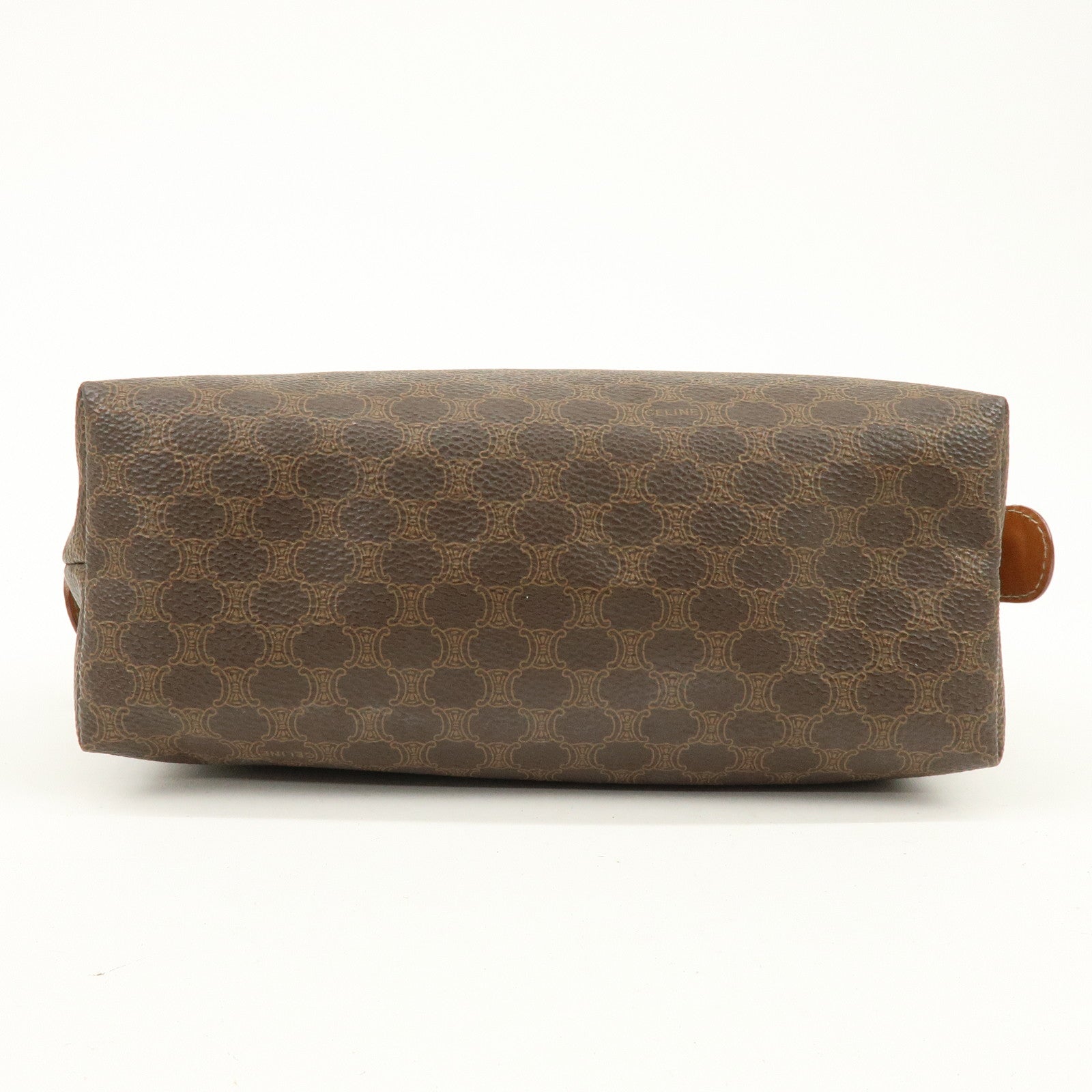 CELINE Macadam PVC Leather Pouch Cosmetic Pouch Brown