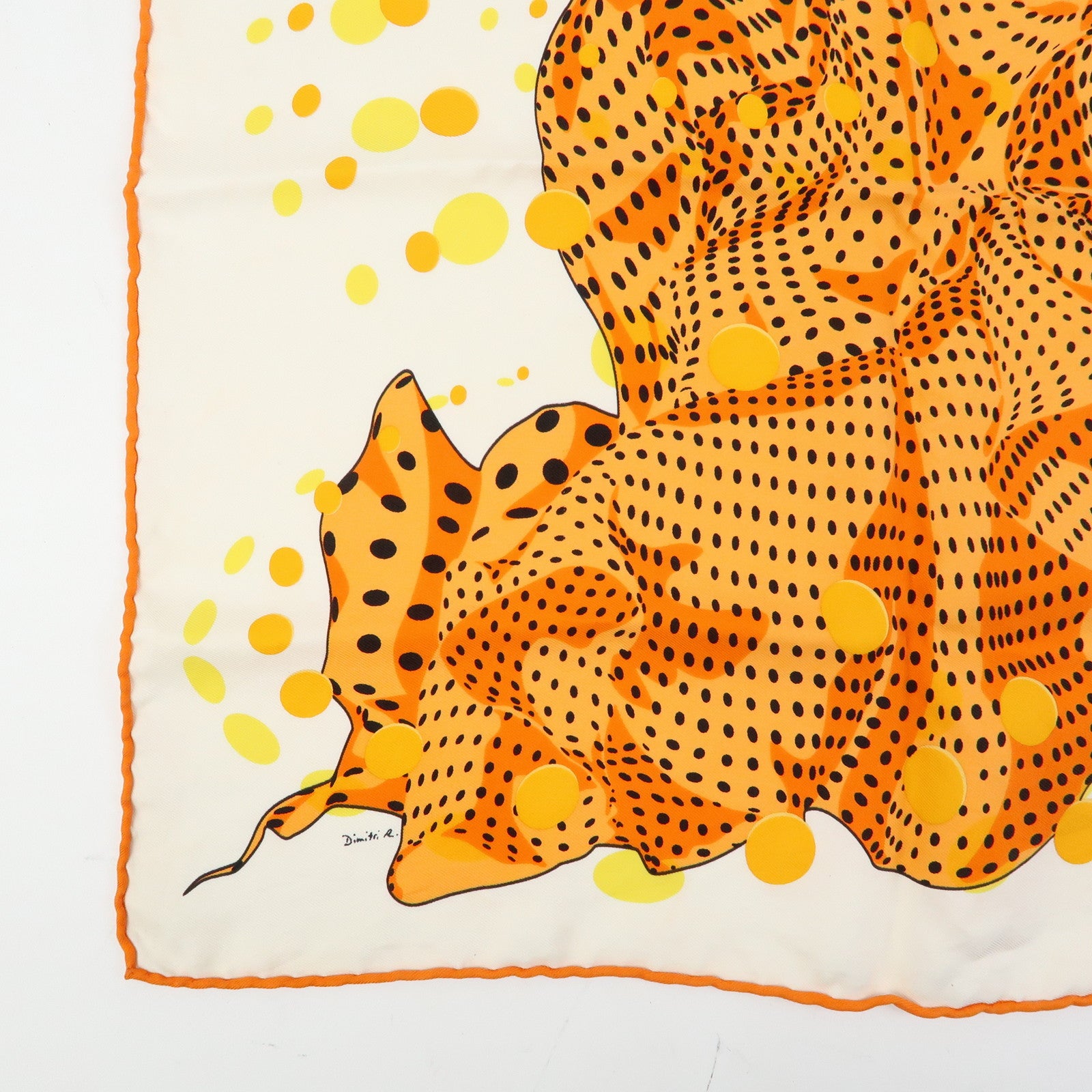HERMES Carre 45 Silk 100% Scarf iHOLA FLAMENCA! Orange White