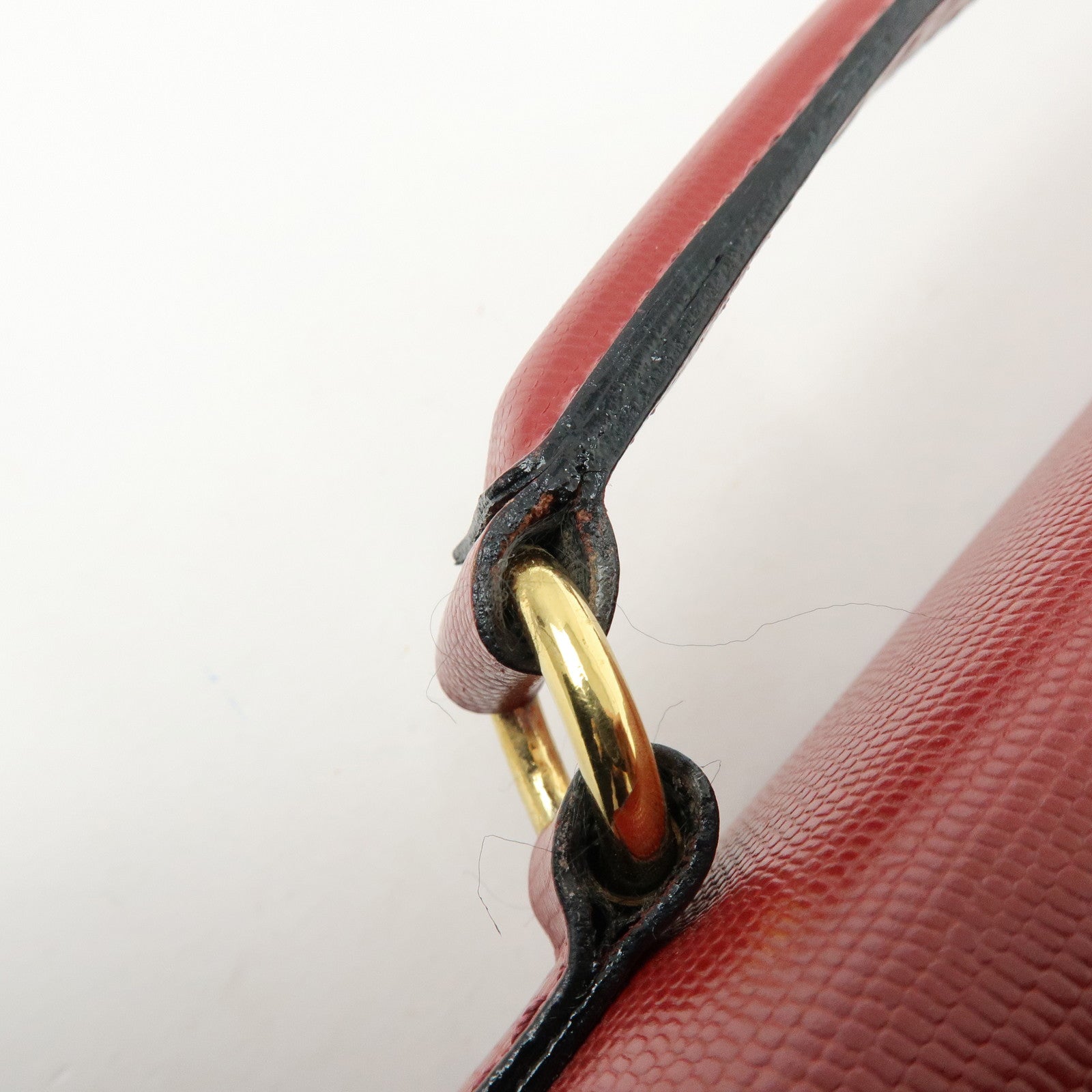 CELINE Leather 2WAY Bag Shoulder Bag Hand Bag Red