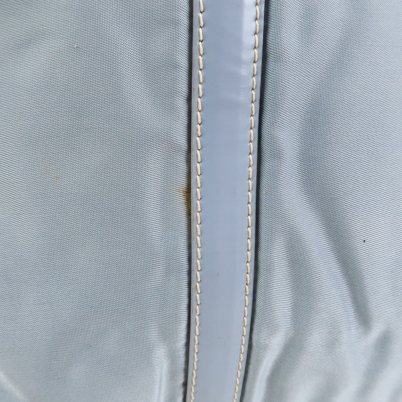 PRADA Triangle Logo Nylon Leather Hand Bag Light Blue