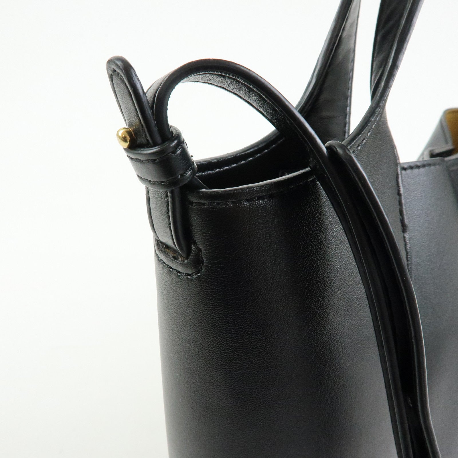 STELLA MCCARTNEY Leather 2Way Hand Bag Shoulder Bag Black