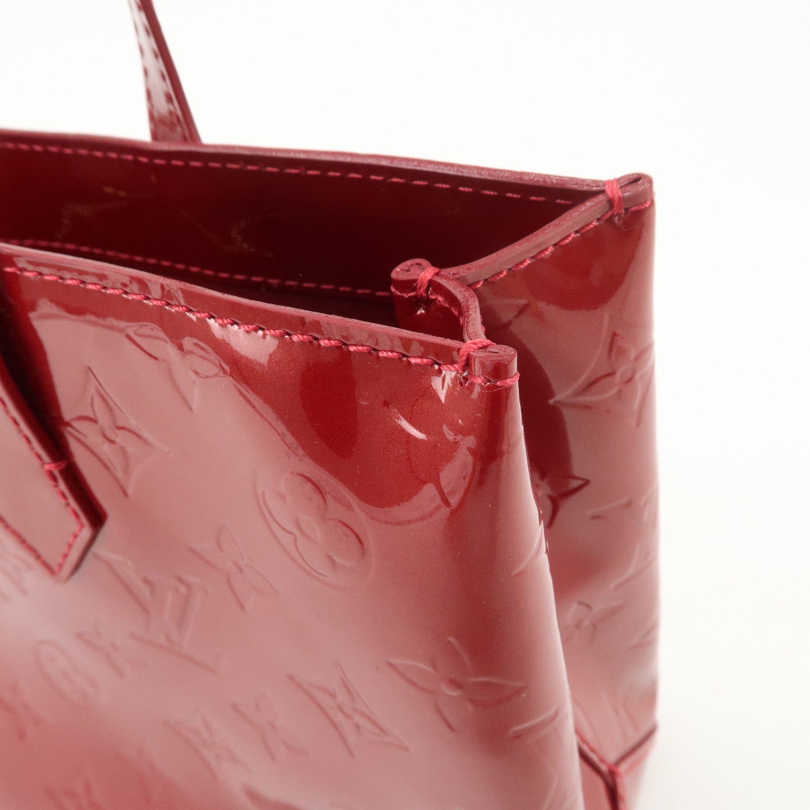 Louis Vuitton Monogram Vernis Wilshire PM Hand Bag Red M93642