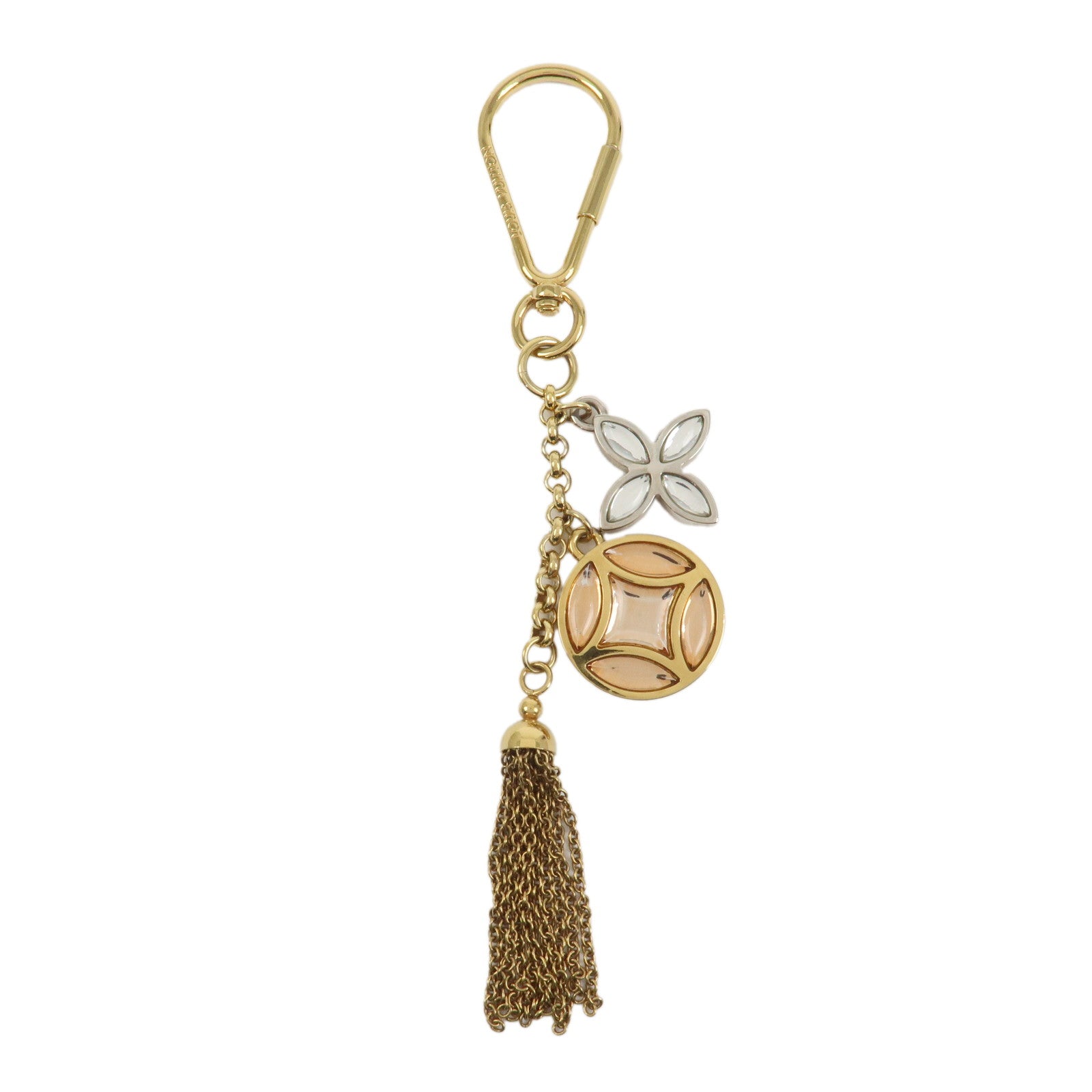 Louis Vuitton Porte Cles Ice Flower Bag Charm Gold Silver M66780