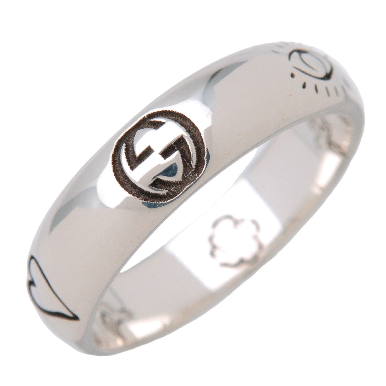 GUCCI Interlocking G BLIND FOR LOVE Ring SV925 Silver US6 455247