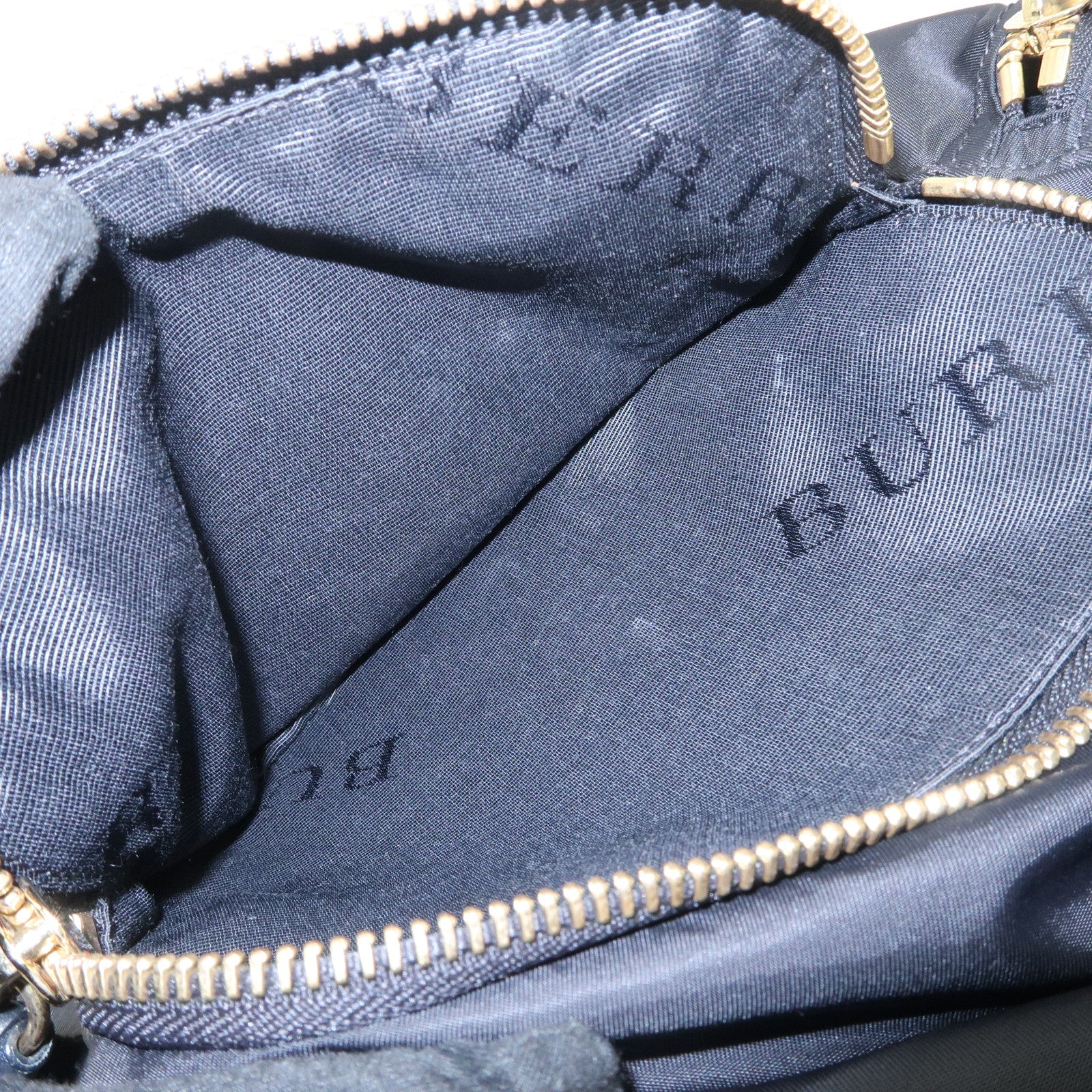 BURBERRY Nylon Leather Backpack Rucksuck Black Brown Gold