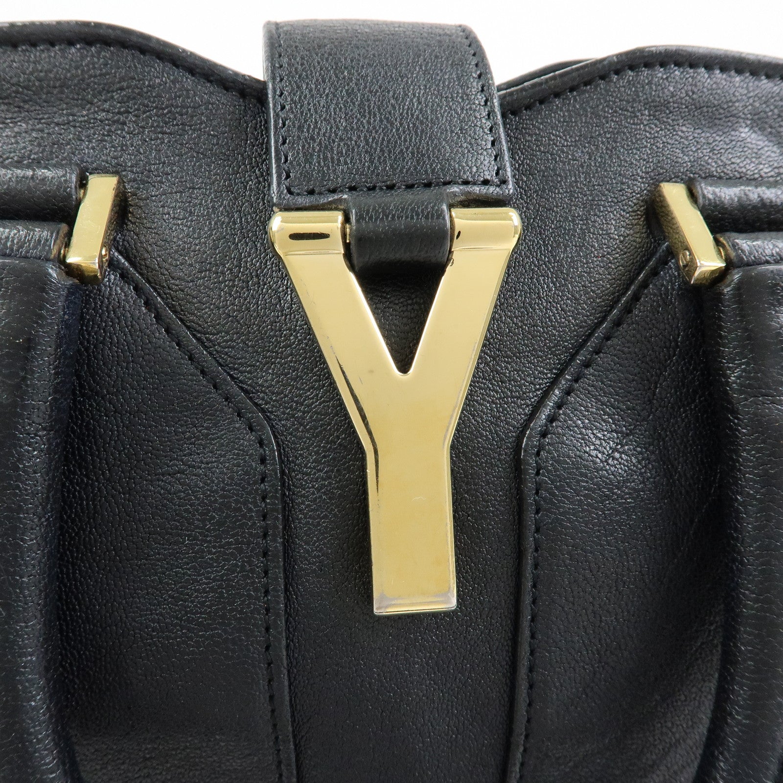 SAINT LAURENT PARIS Cabas Chyc Mini Y Line Leather 2WAY Bag 370699