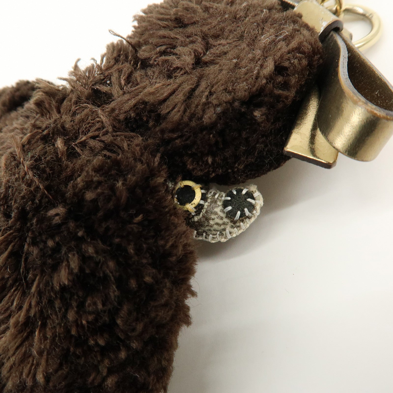GUCCI GG Supreme Canvas Gucciori Poodle Bag Key Charm Brown 206079