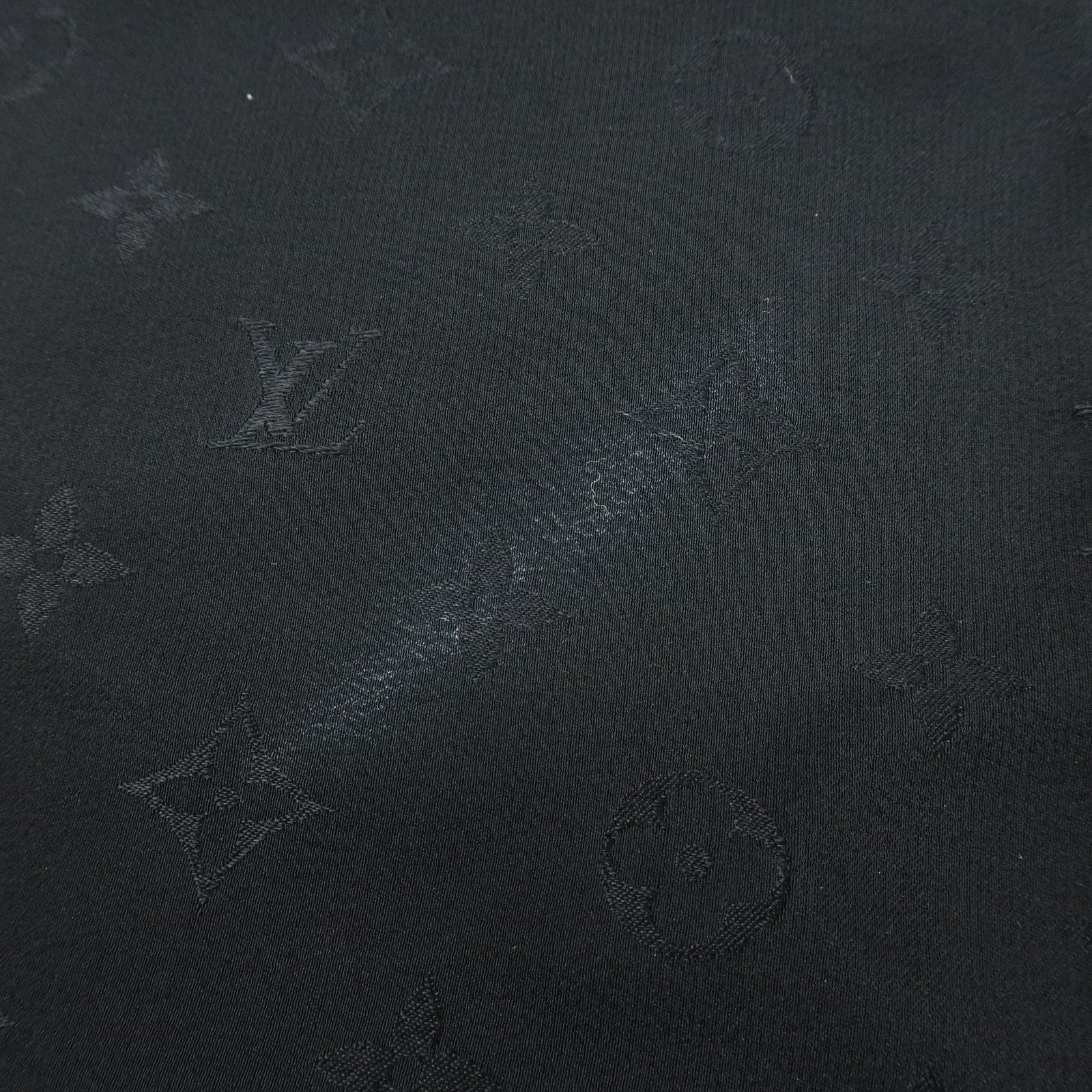 Louis Vuitton Monogram Silk 100% Scarf Shawl Black