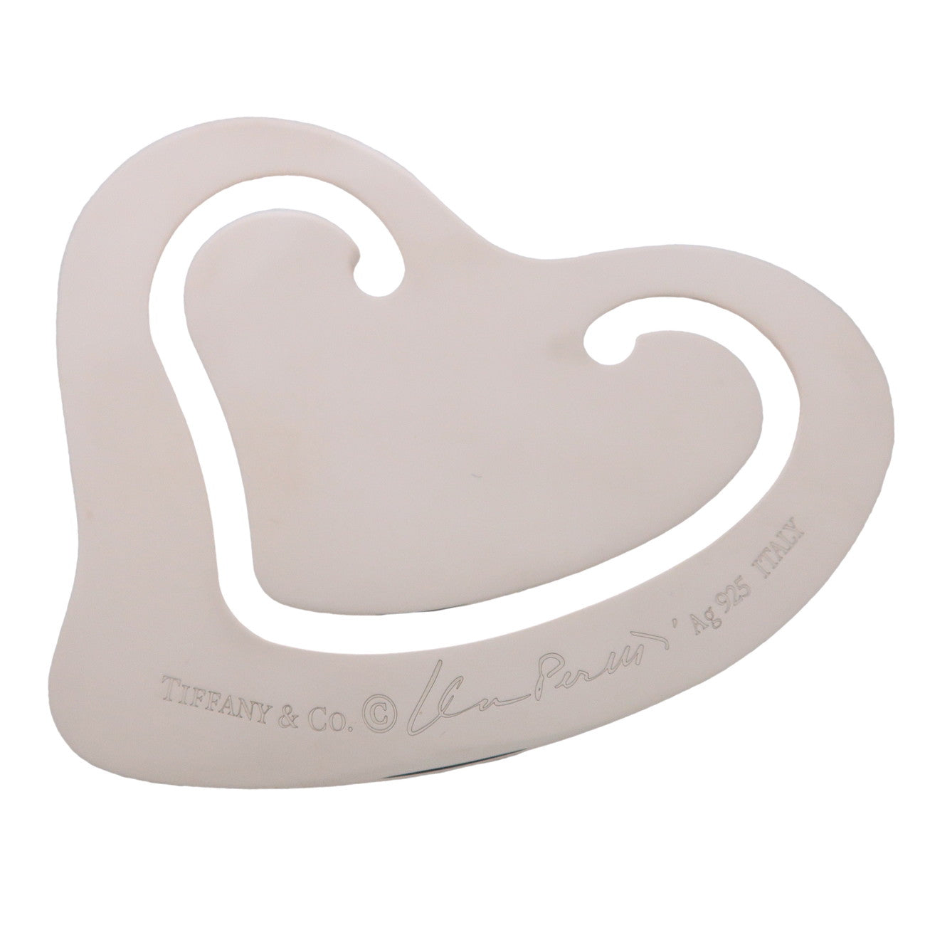 Tiffany & Co Open Heart Book Mark Money Clip SV925 Silver