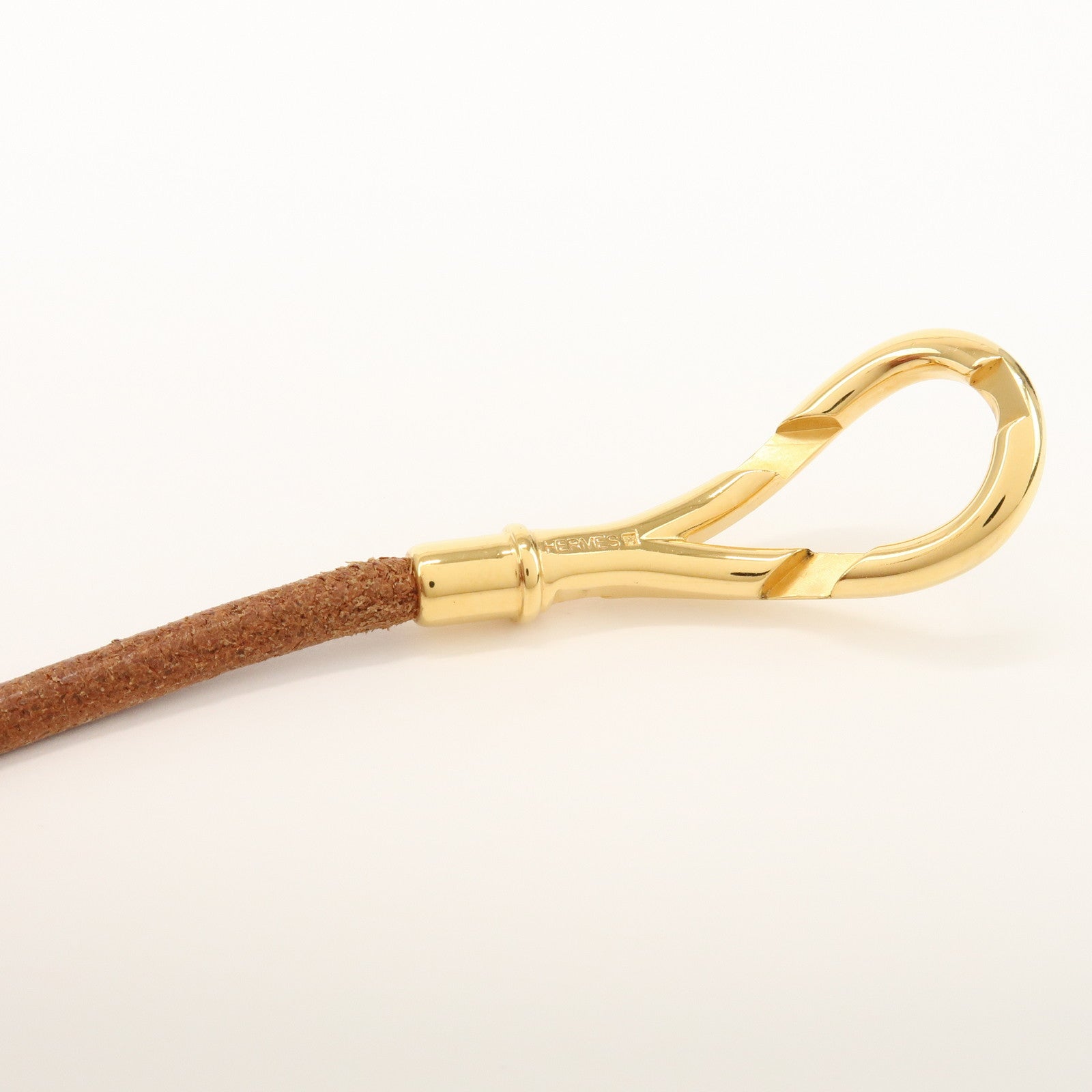 HERMES Attelage Bracelet Logo Metal Brown