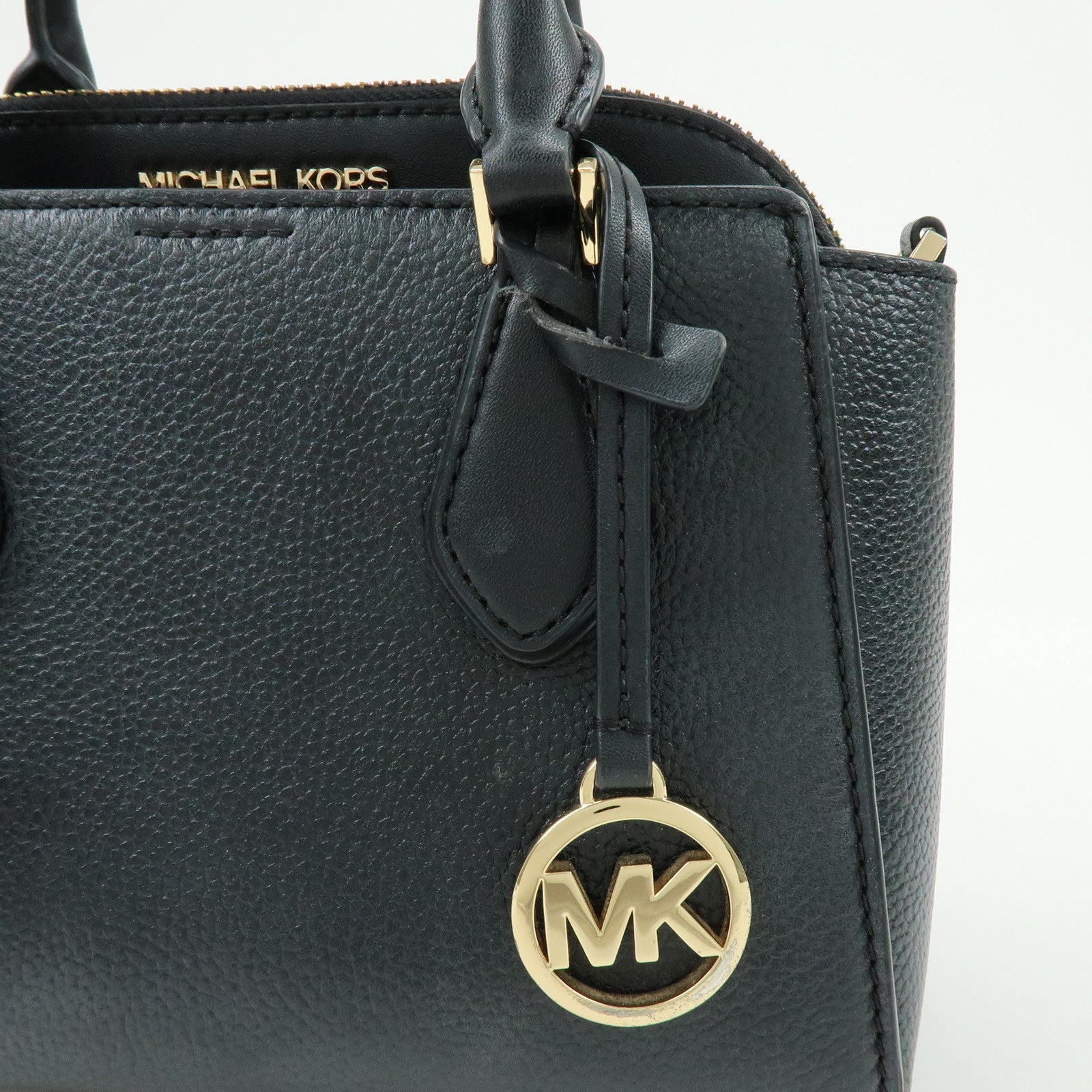 MICHAEL KORS Daria 2-in-1 Satchel Small Leather 2Way Bag Black