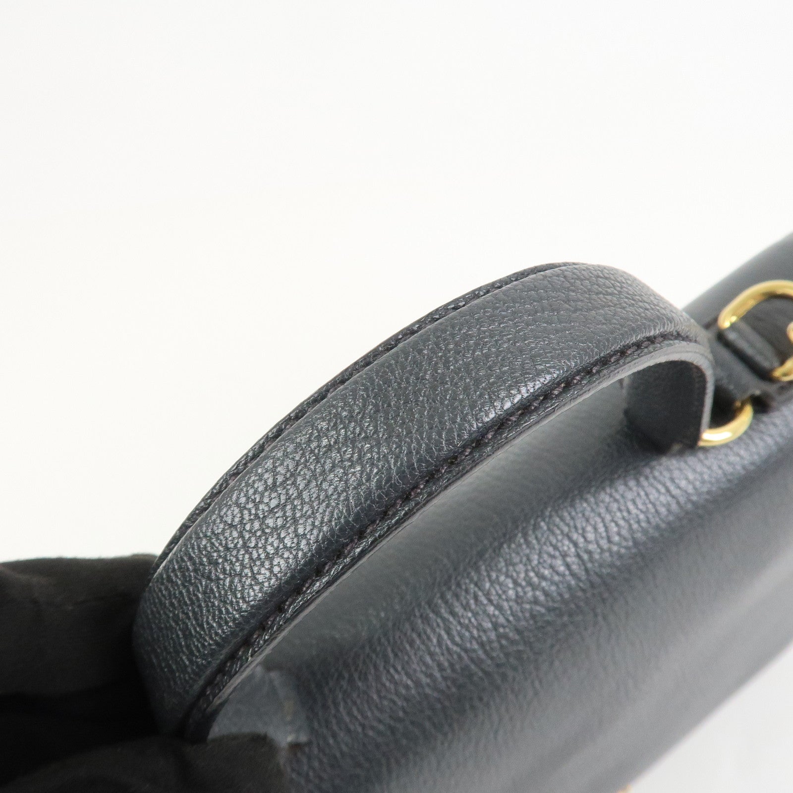 MIU MIU MADRAS Leather 2Way Bag Hand Bag Shoulder Bag Grey