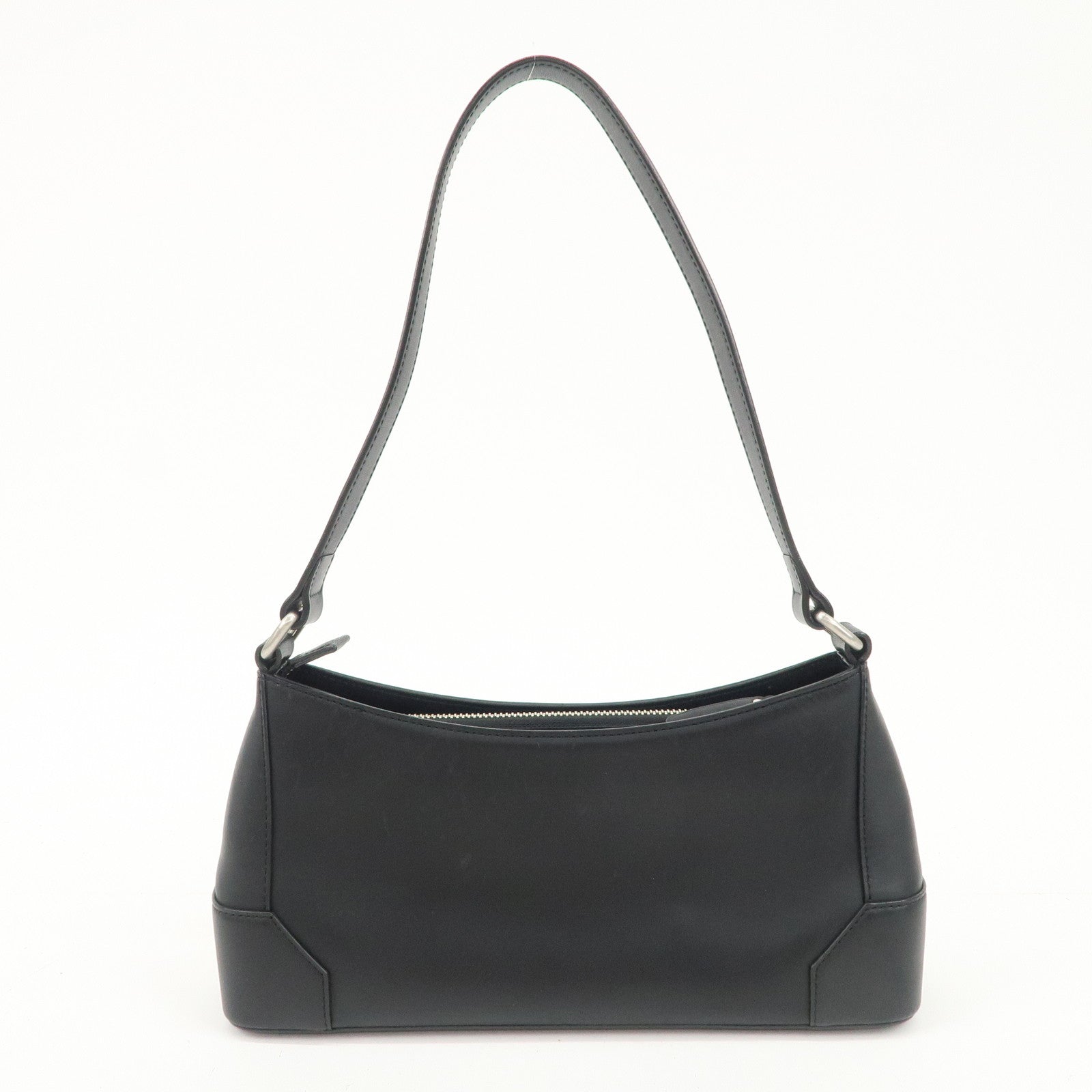BUBERRY Logo Leather Shoulder Bag Hand Bag Black Used