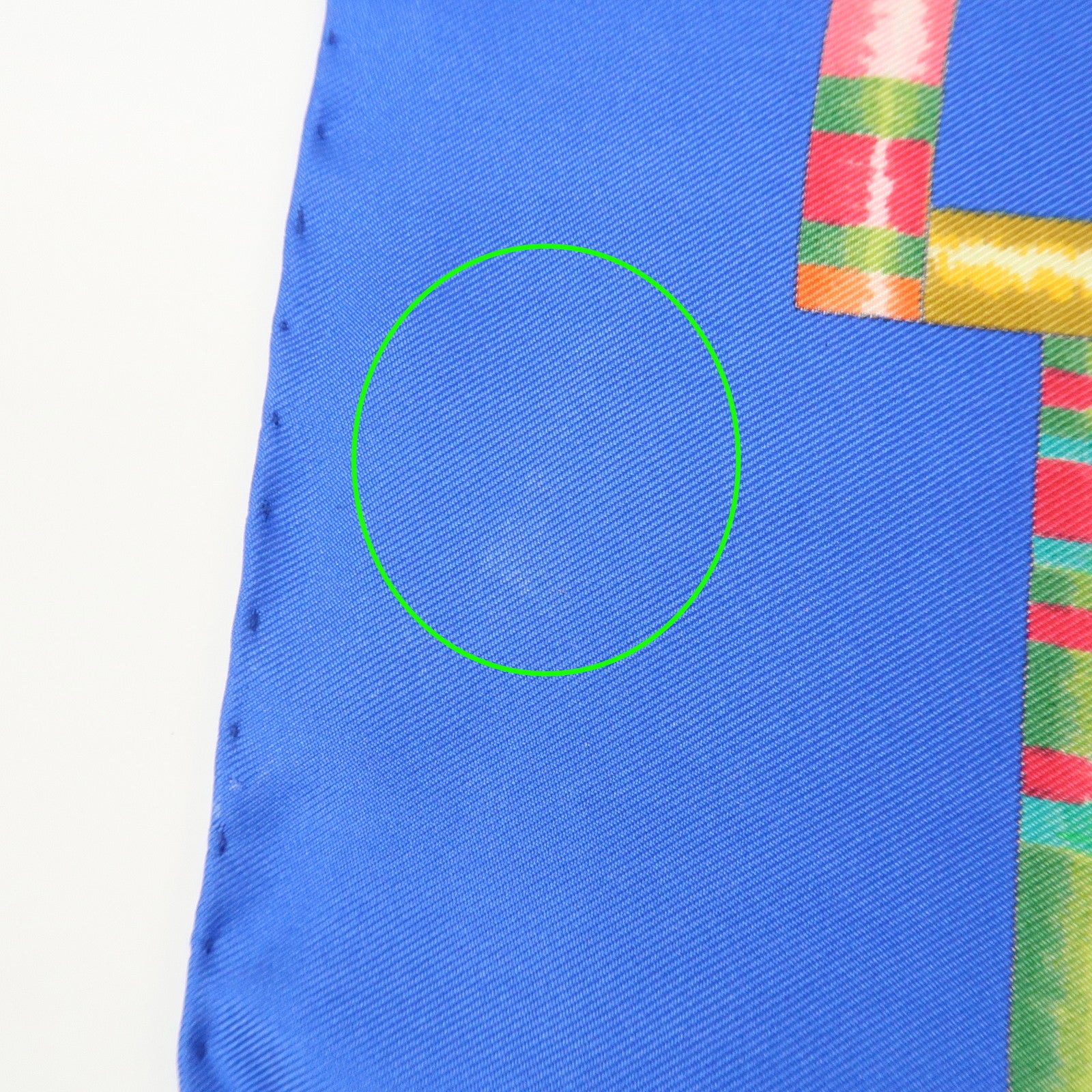 HERMES Carre 90 Silk 100% Scarf Petite main Blue White