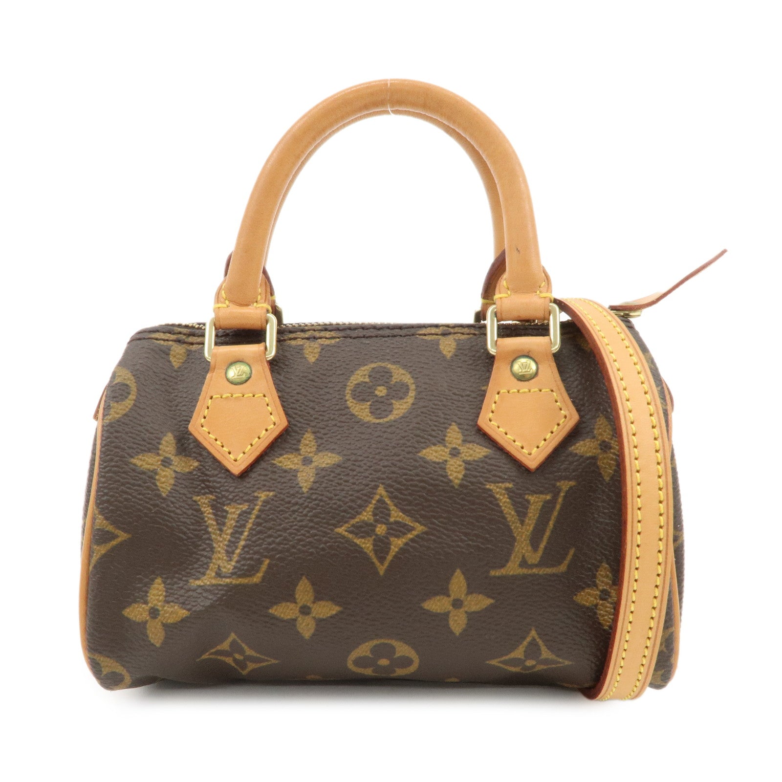 Louis Vuitton Monogram Mini Speedy Hand Bag & Strap M41534 J00145 Used