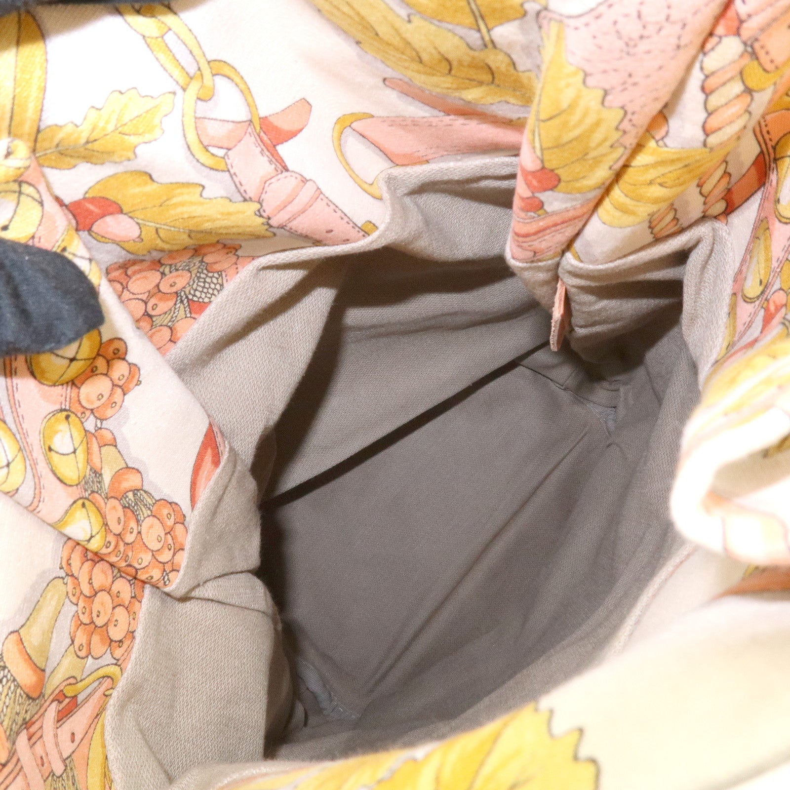 LOEWE Scarf Design Canvas Leather Shoulder Bag Beige Pink