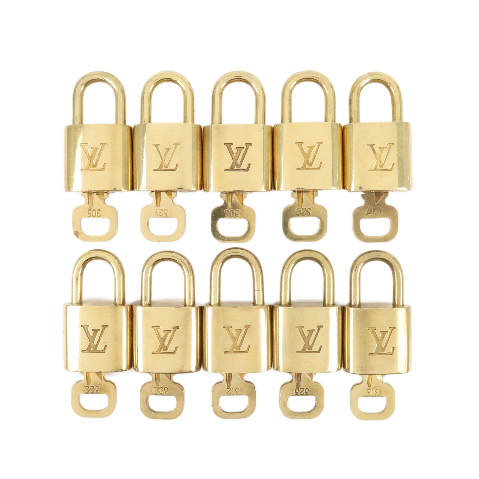 Louis Vuitton Set of 10 Lock & Key Cadena Key Lock Used