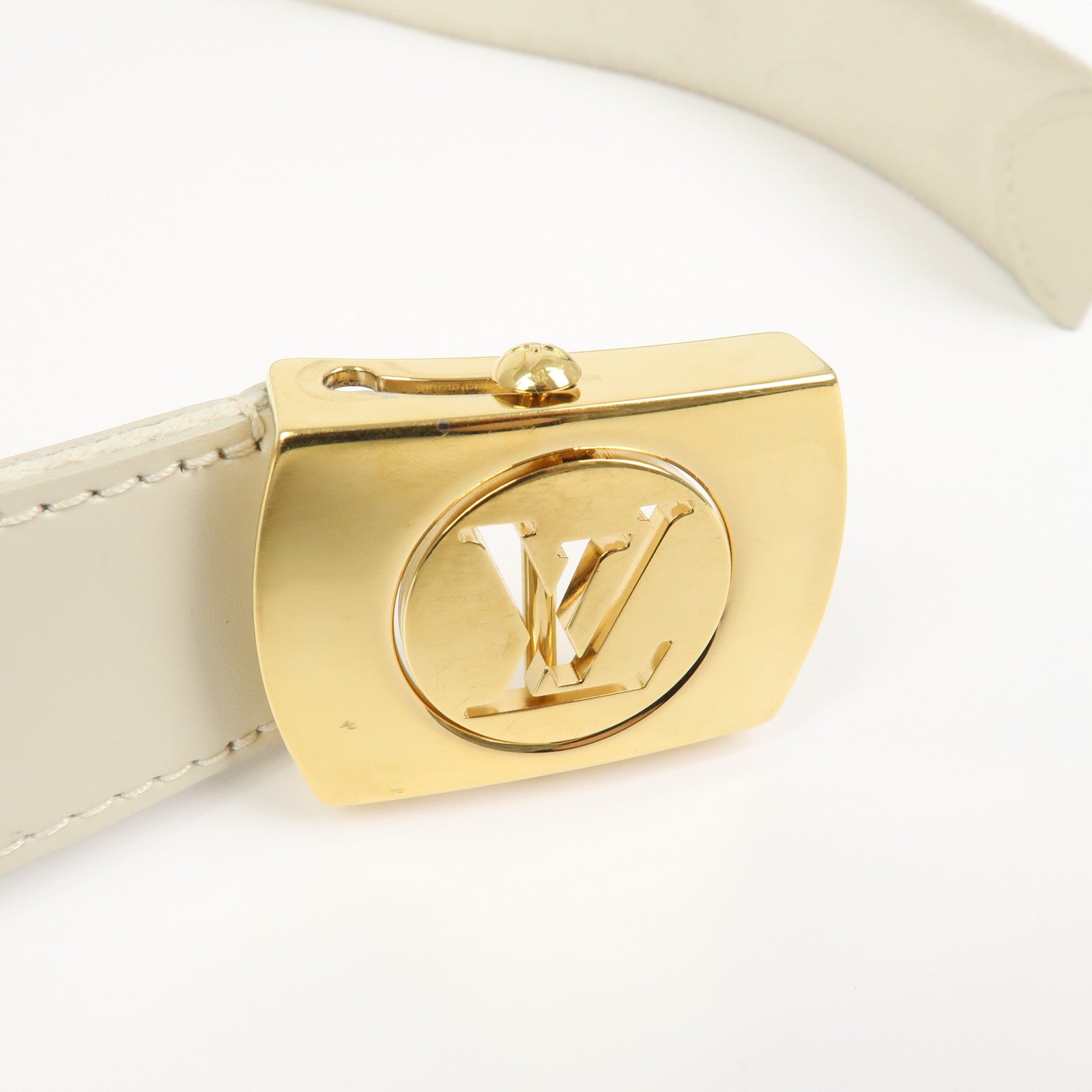 Louis Vuitton Ceinture Fortune Cotton Metal Belt Ivory M6973