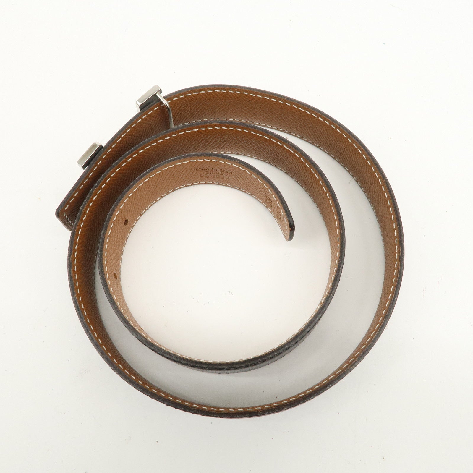 HERMES H Buckle Reversible Constance Belt 65 □D Stamped Black